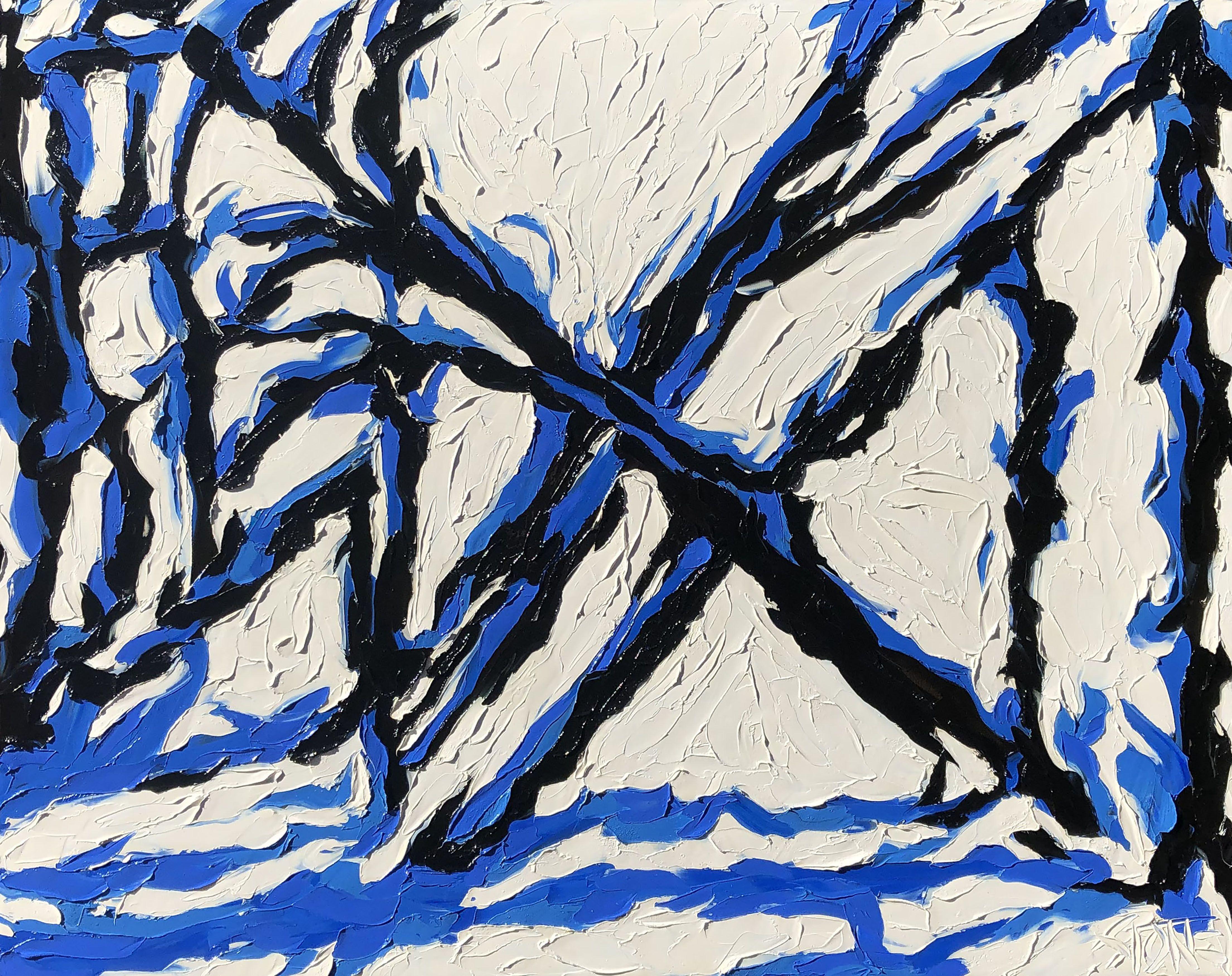 Abstract Painting di Bill Stone - DOPPIA X, Pittura, Olio su tela