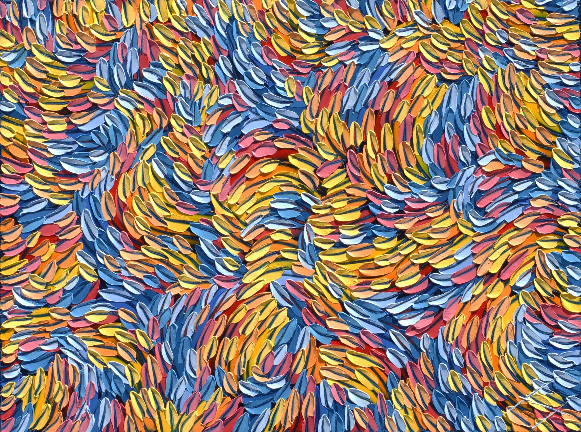 Abstract Painting di Bill Stone - EARTH MOVES 4, Pittura, Olio su tela