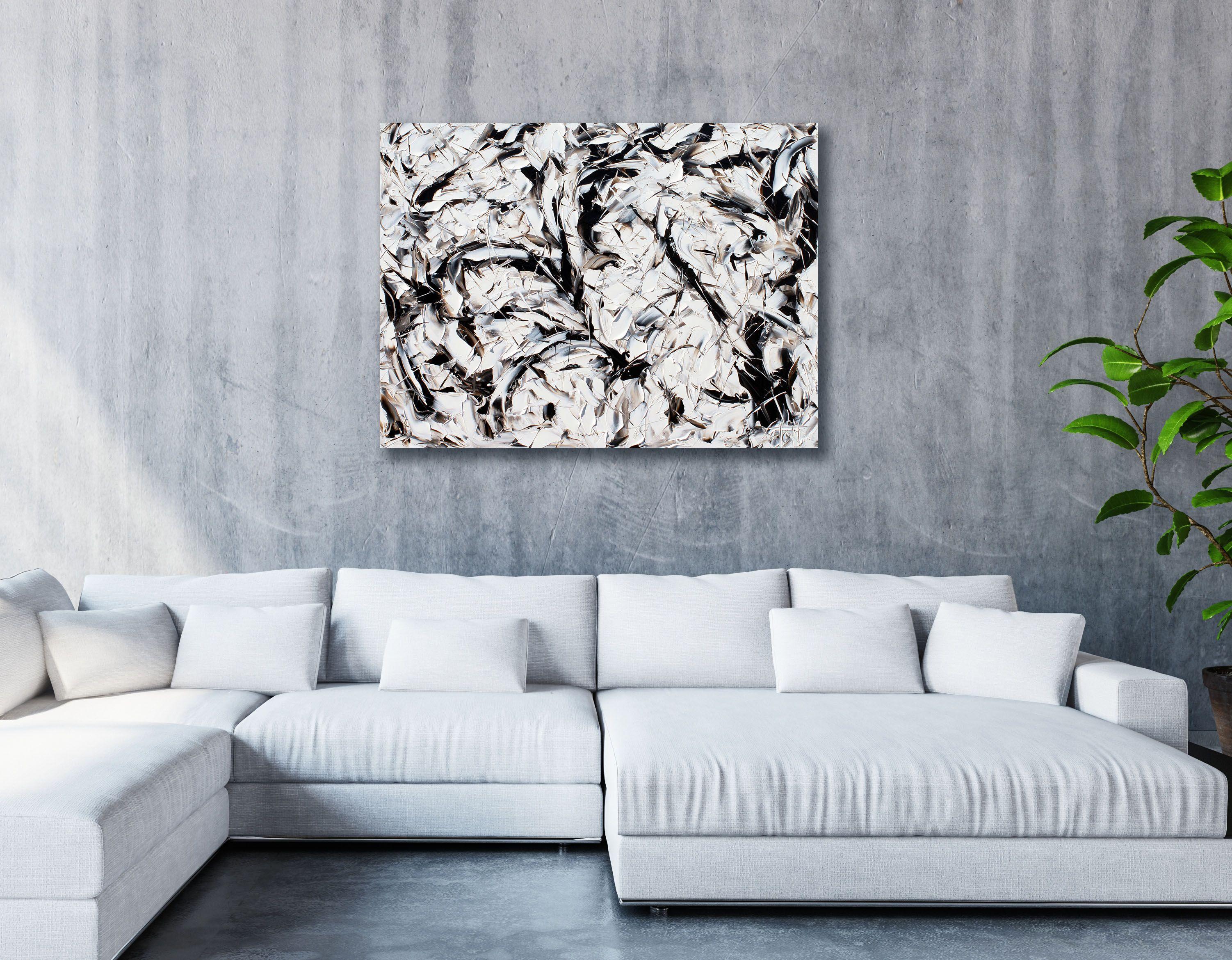 FEBBRE INVERNALE 1, Pittura, Olio su tela - Abstract Painting Grigio di Bill Stone