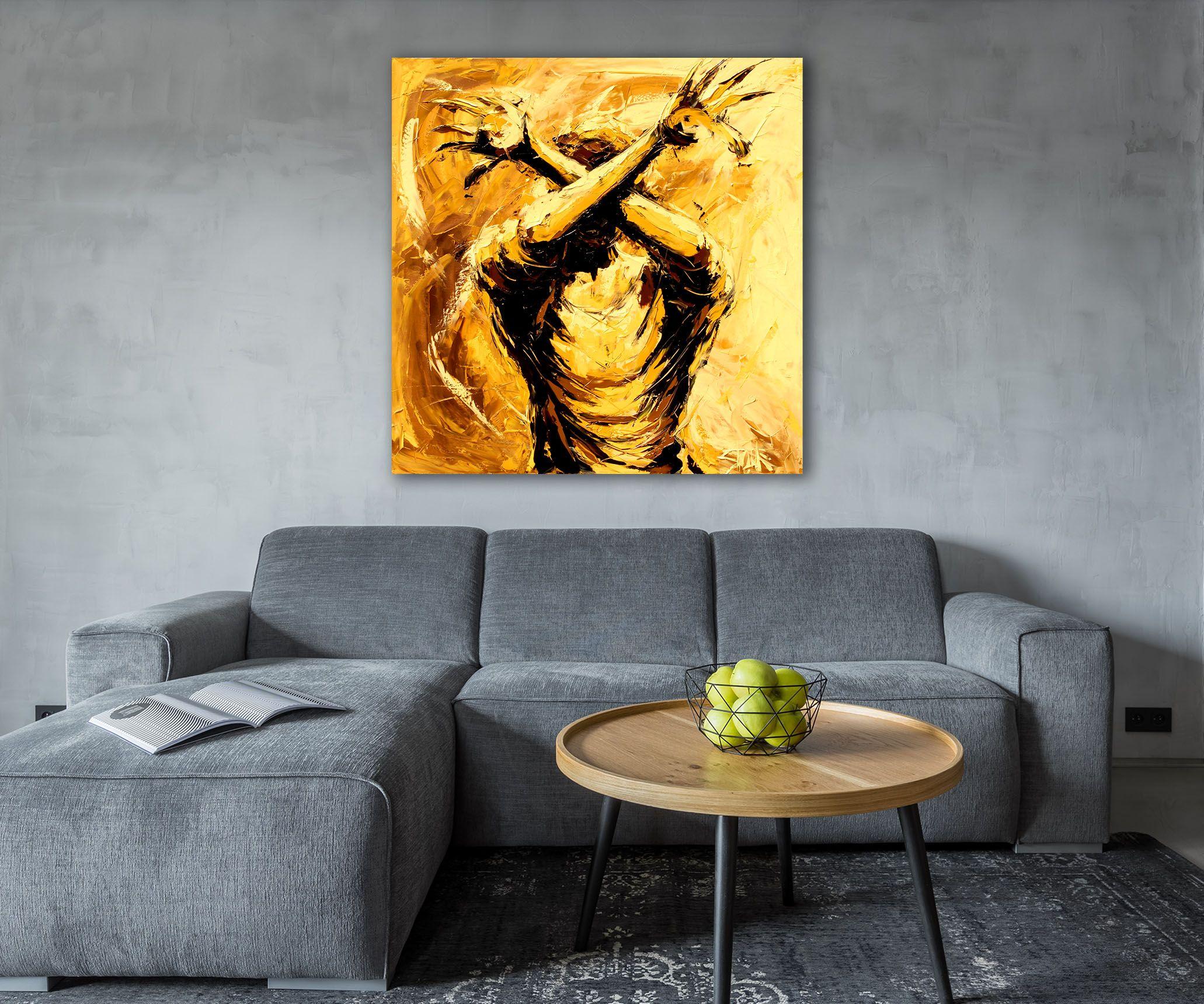   Perché indietreggiamo quando qualcuno alza la mano? :: Pittura :: Espressionismo :: Questo pezzo viene fornito con un certificato ufficiale di autenticità firmato dall'artista :: Pronto da appendere: Yes :: Firmato: Yes :: Posizione della firma: