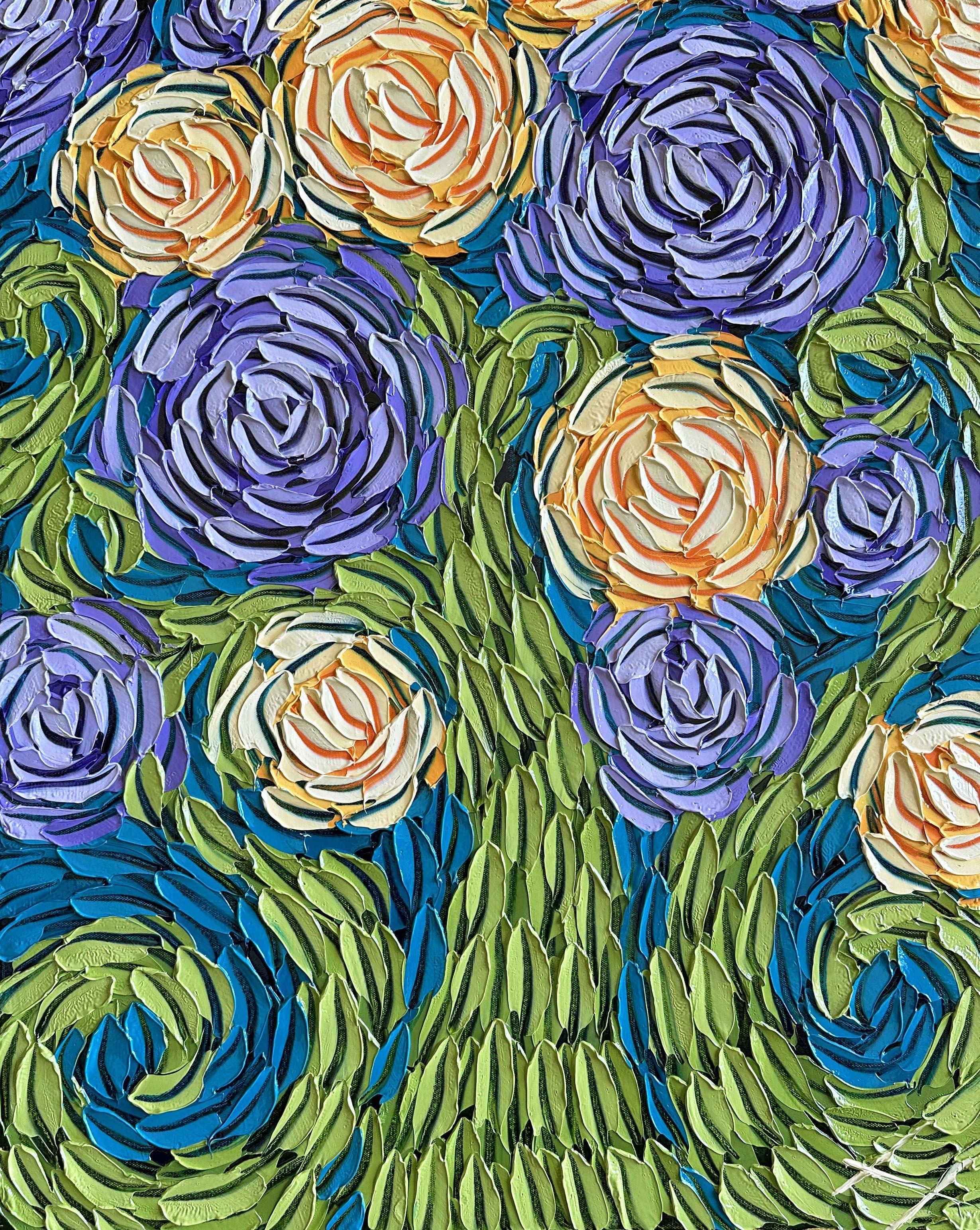 Bill Stone Abstract Painting – FLOURISH 2, Gemälde, Öl auf Leinwand