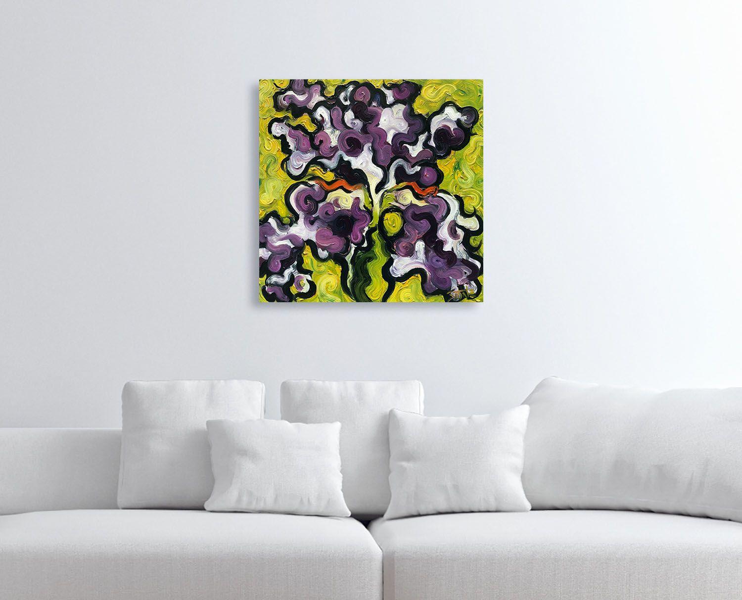 FUNKY IRIS, Painting, Oil on Canvas For Sale 1