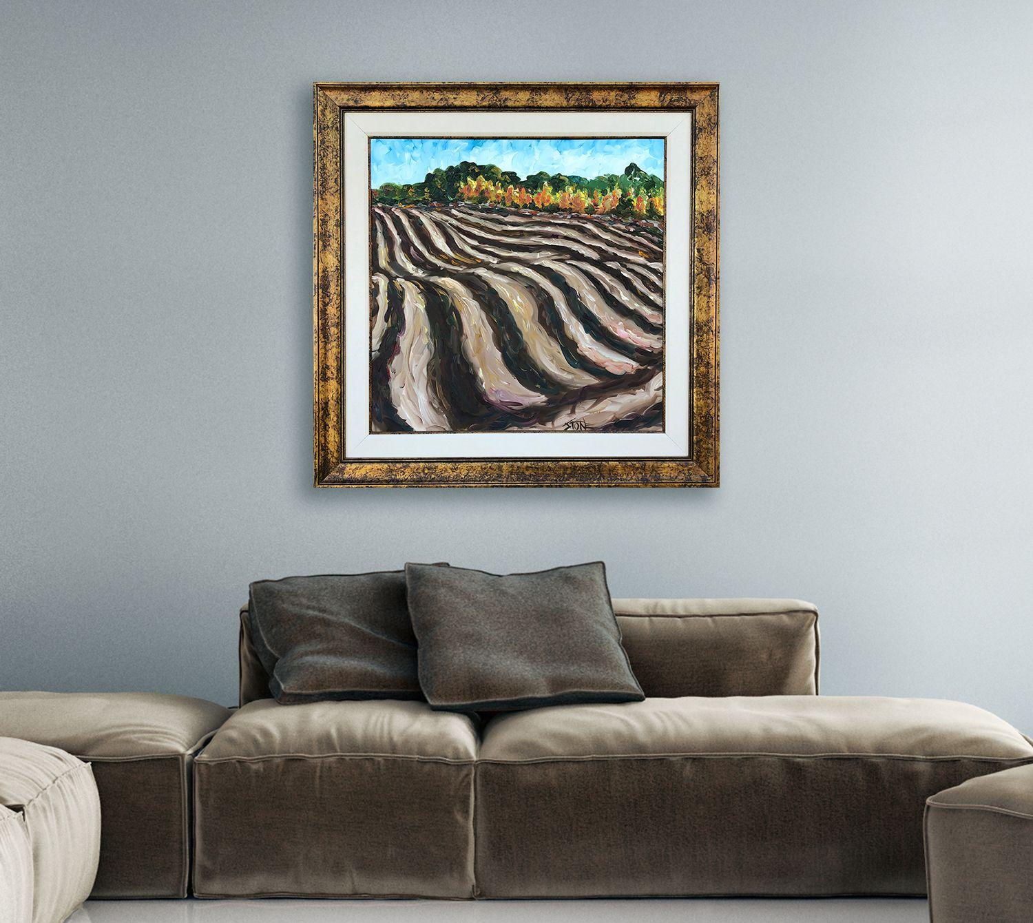 FURROWS, Painting, Oil on Canvas For Sale 1