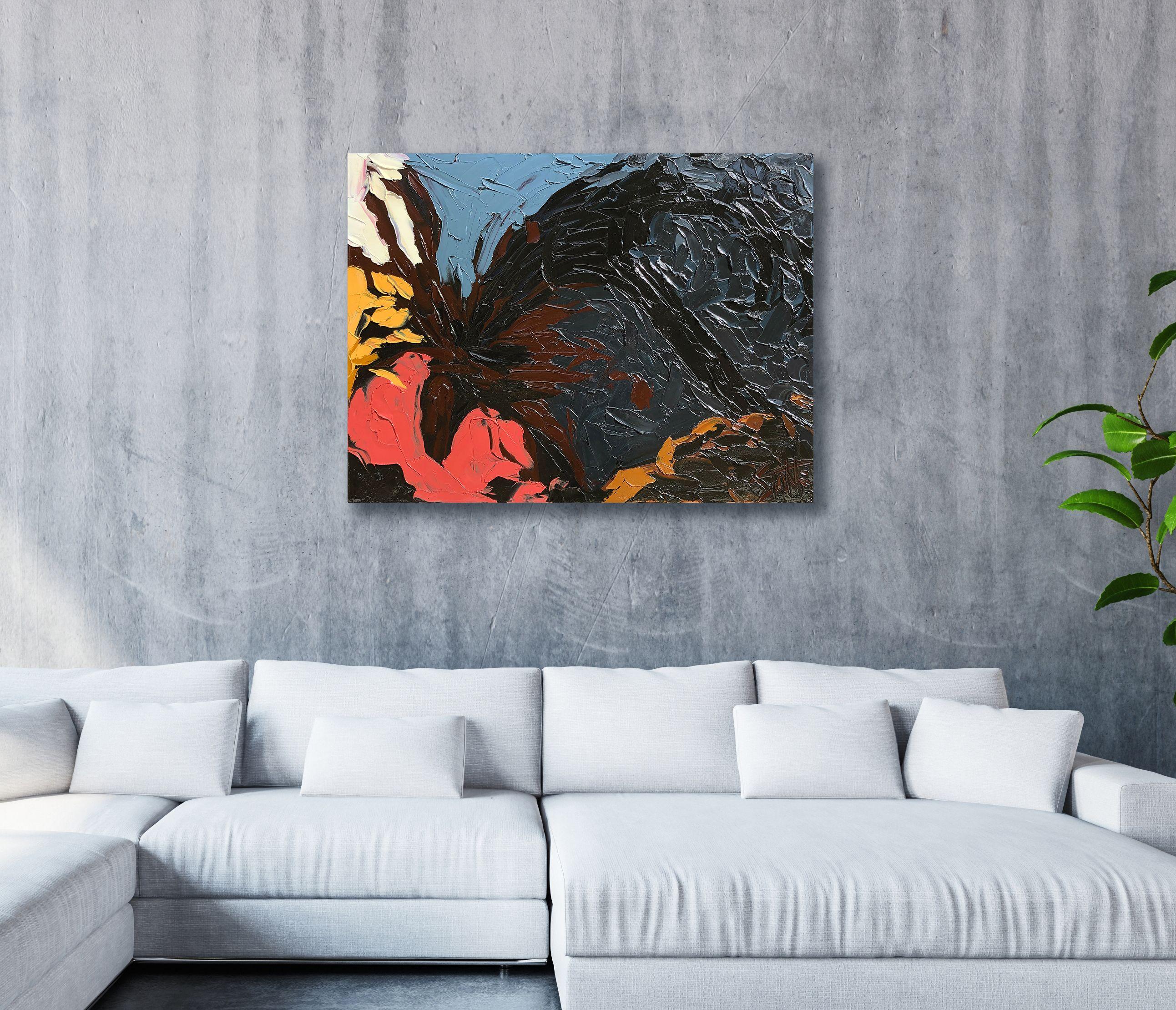 HAMMERHEAD, Pittura, Olio su tela - Abstract Painting Nero di Bill Stone