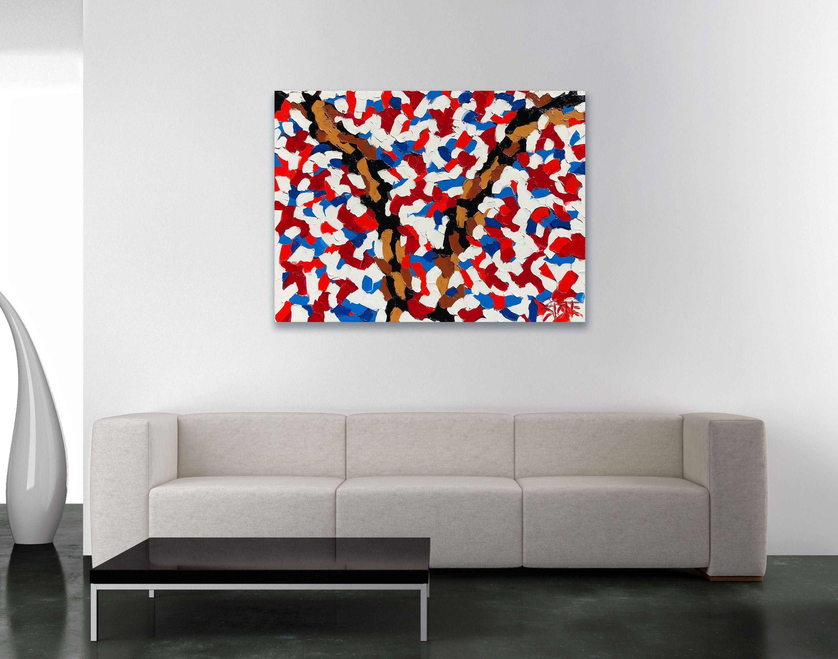 IN SESSIONE, Pittura, Olio su tela - Abstract Painting Beige di Bill Stone