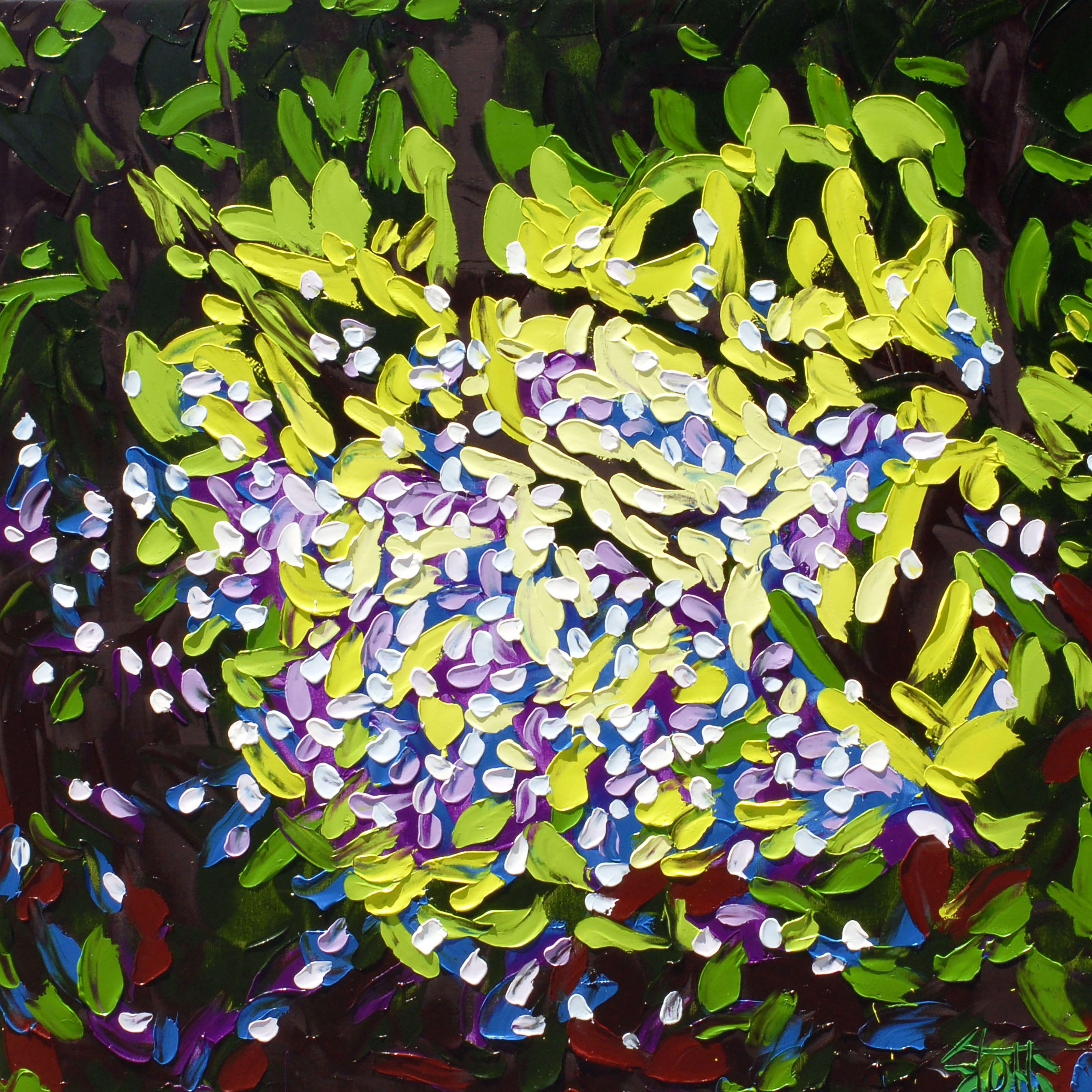 Each spring a magical clearing appears in the forest. :: Painting :: Abstract Expressionism :: This piece comes with an official certificate of authenticity signed by the artist :: Ready to Hang: Yes :: Signed: Yes :: Signature Location: bottom