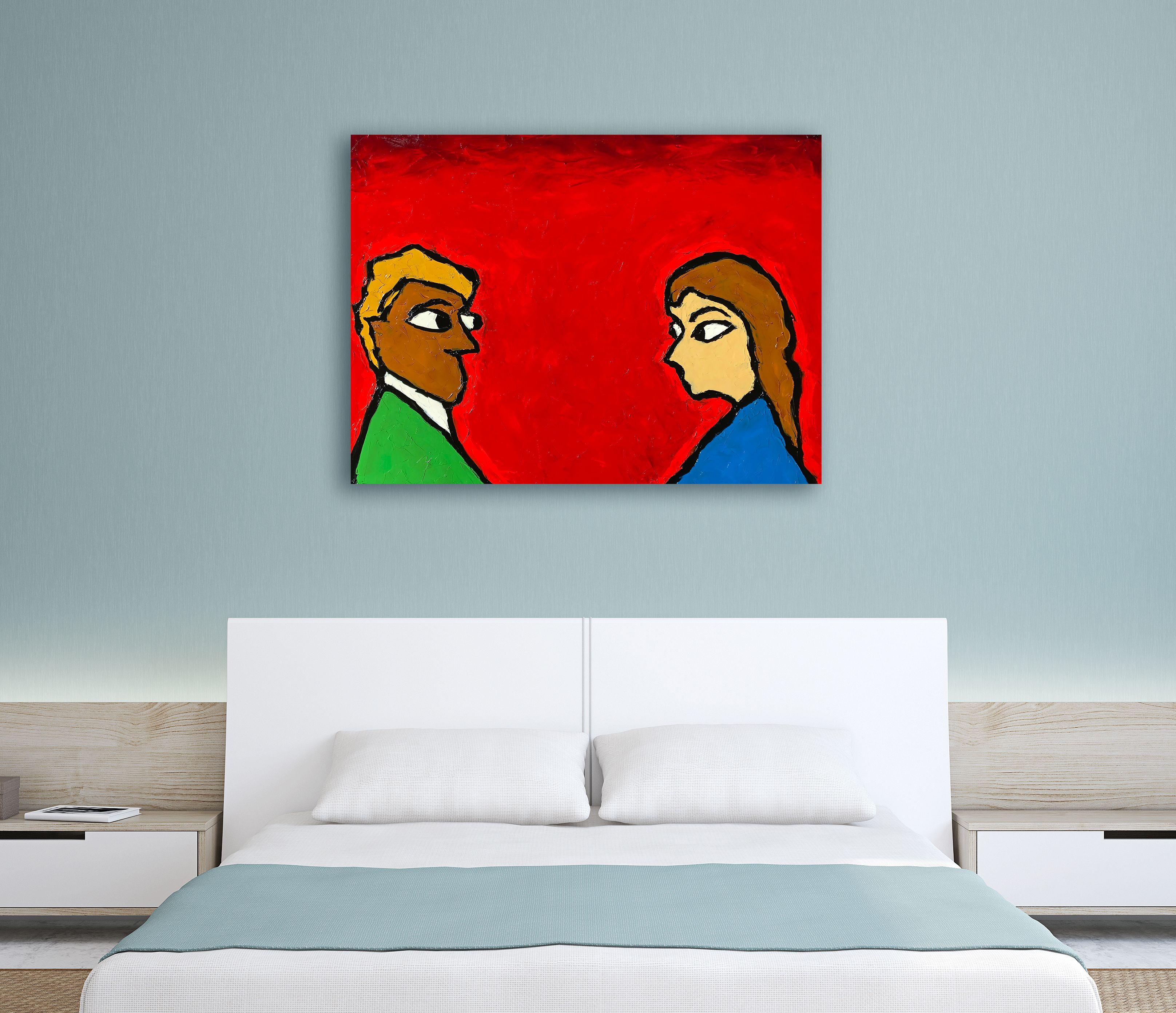 ATTRAZIONE MAGNETICA, Pittura, Olio su tela in vendita 1
