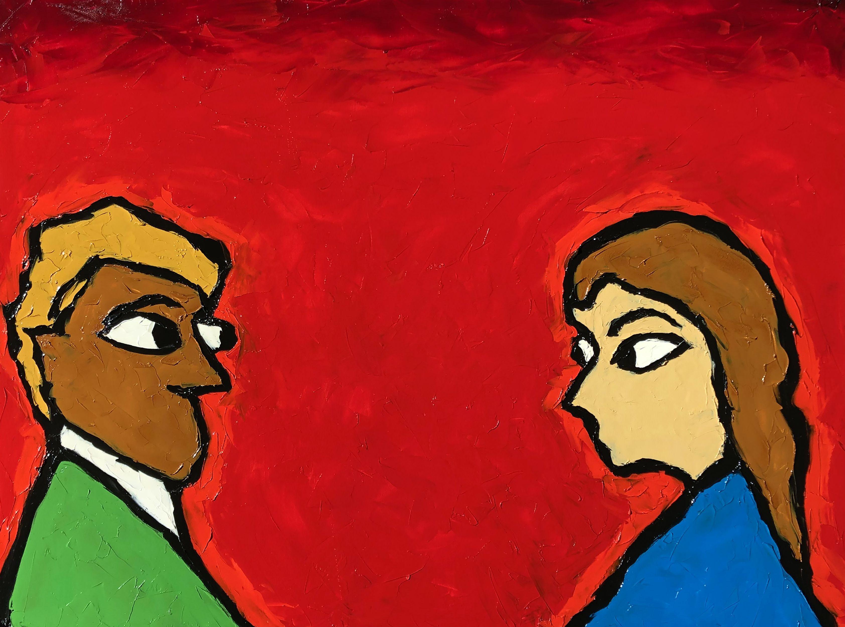 ATTRAZIONE MAGNETICA, Pittura, Olio su tela - Painting di Bill Stone