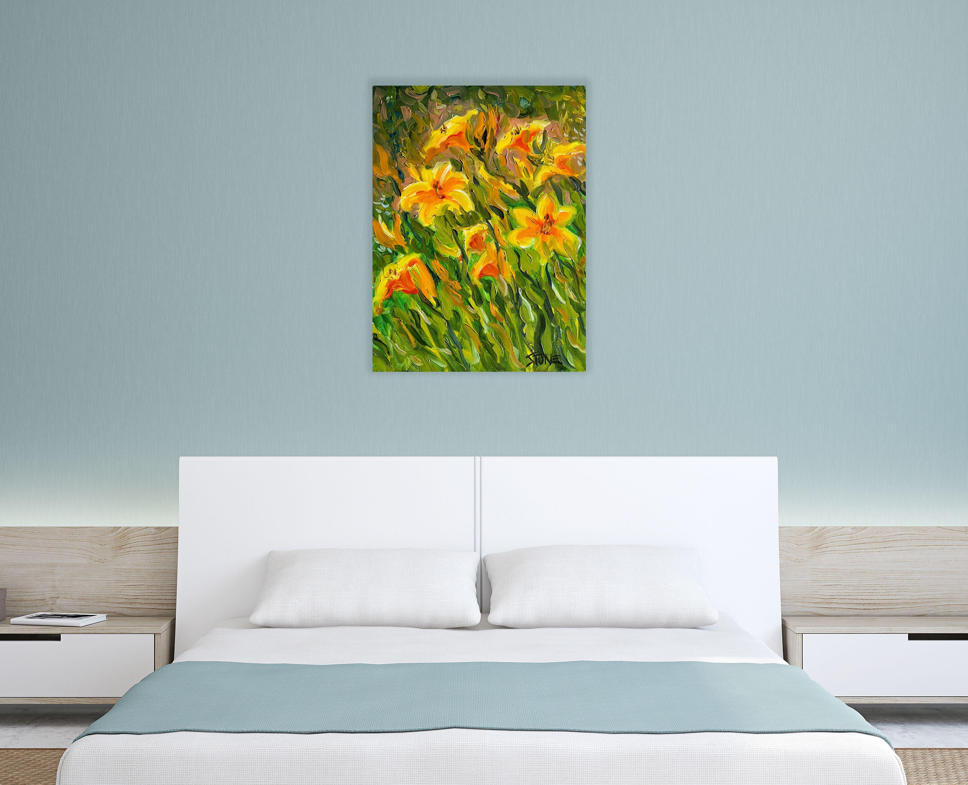 Gigli d'arancio, Pittura, Olio su tela - Painting Impressionismo di Bill Stone