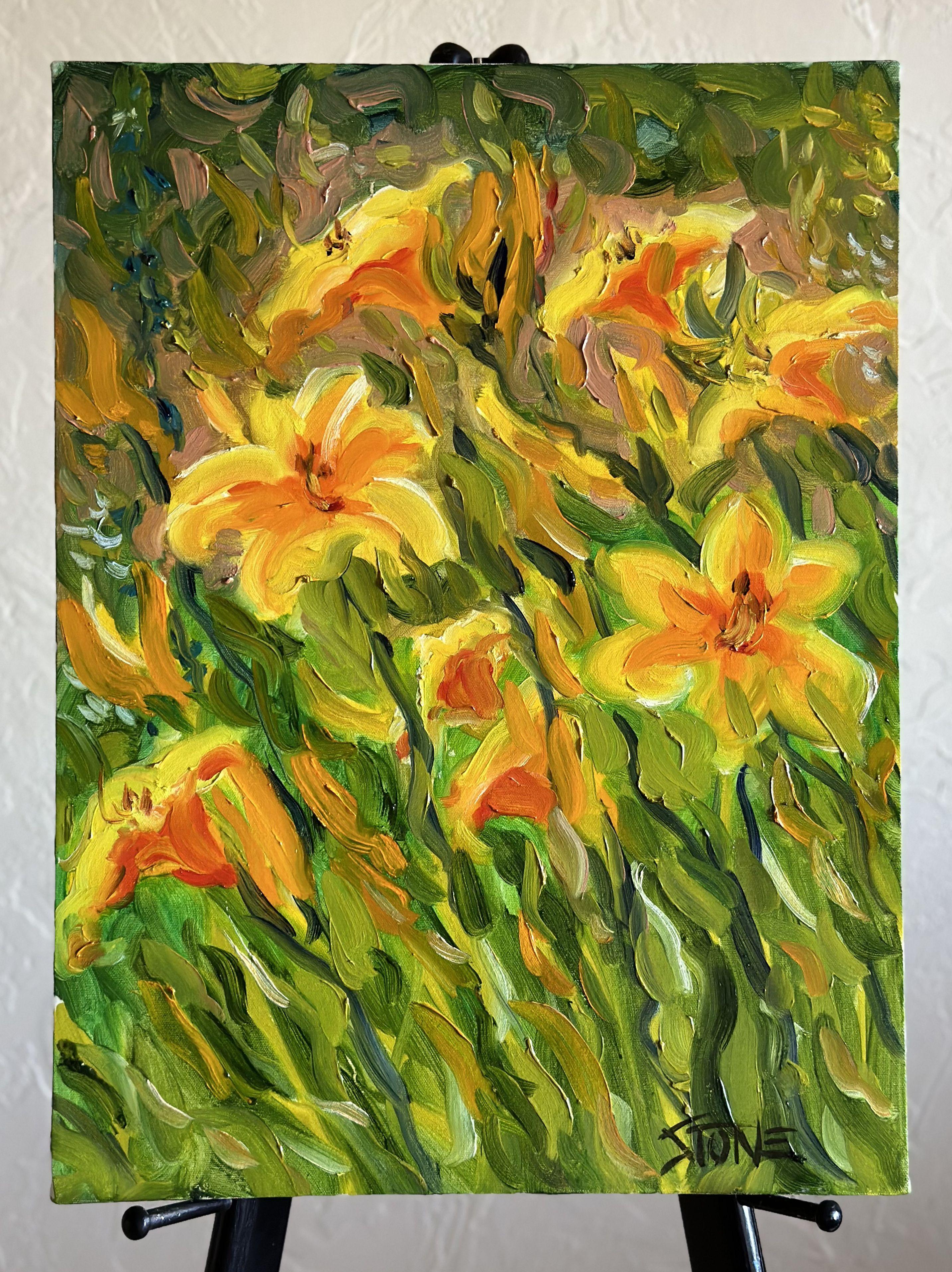 ORANGE LILIES, Painting, Oil on Canvas For Sale 1
