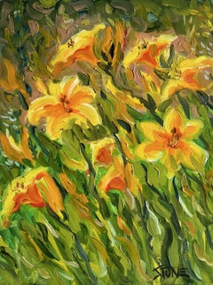 ORANGE LILIES, Painting, Oil on Canvas