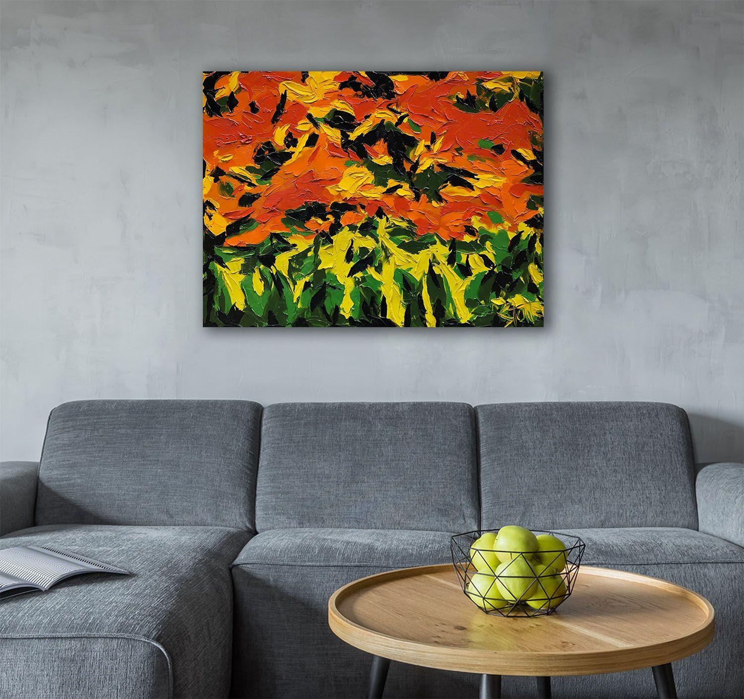 ORANGE MORNING, Painting, Oil on Canvas For Sale 1
