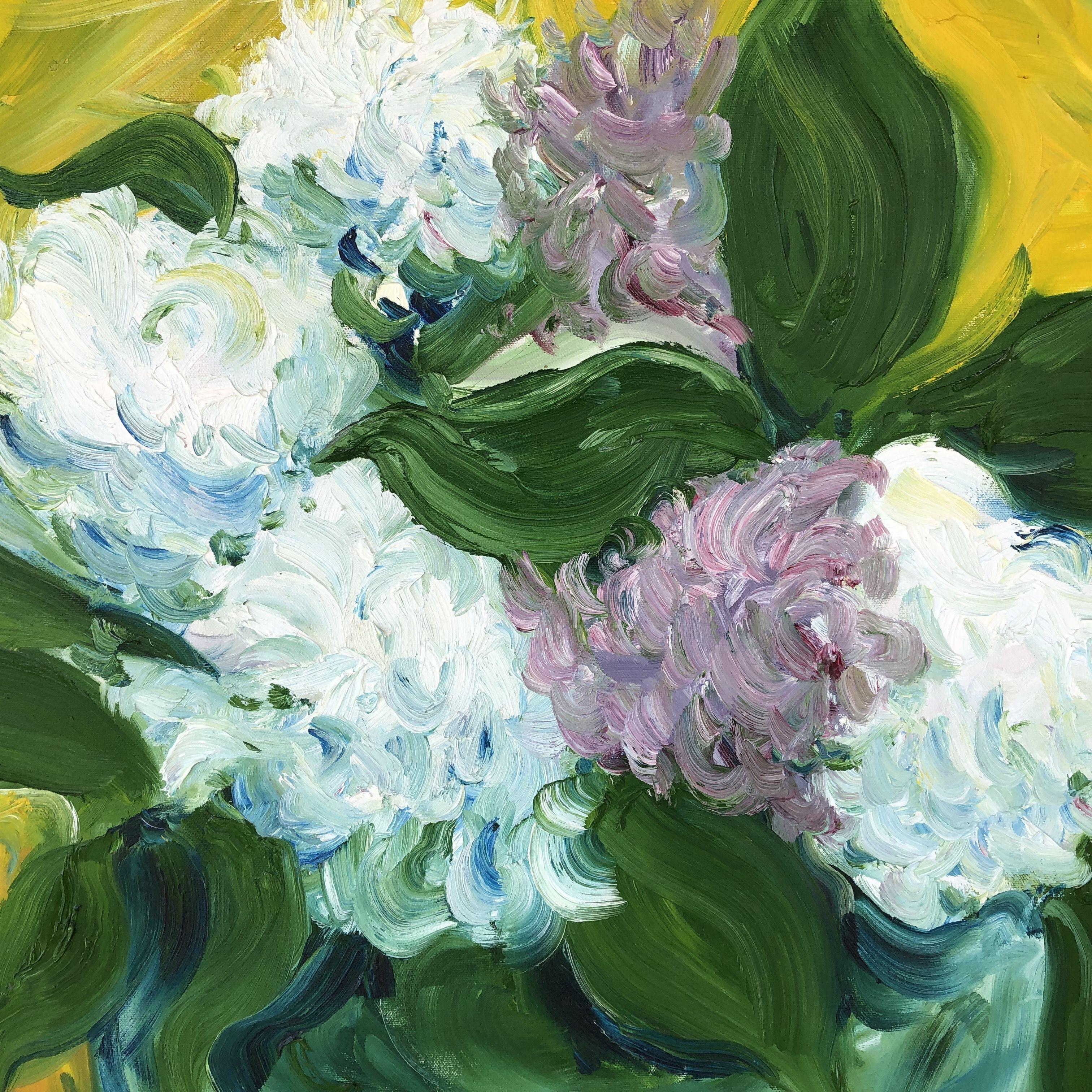 PEONIES IN A VASE, Painting, Oil on Canvas For Sale 1