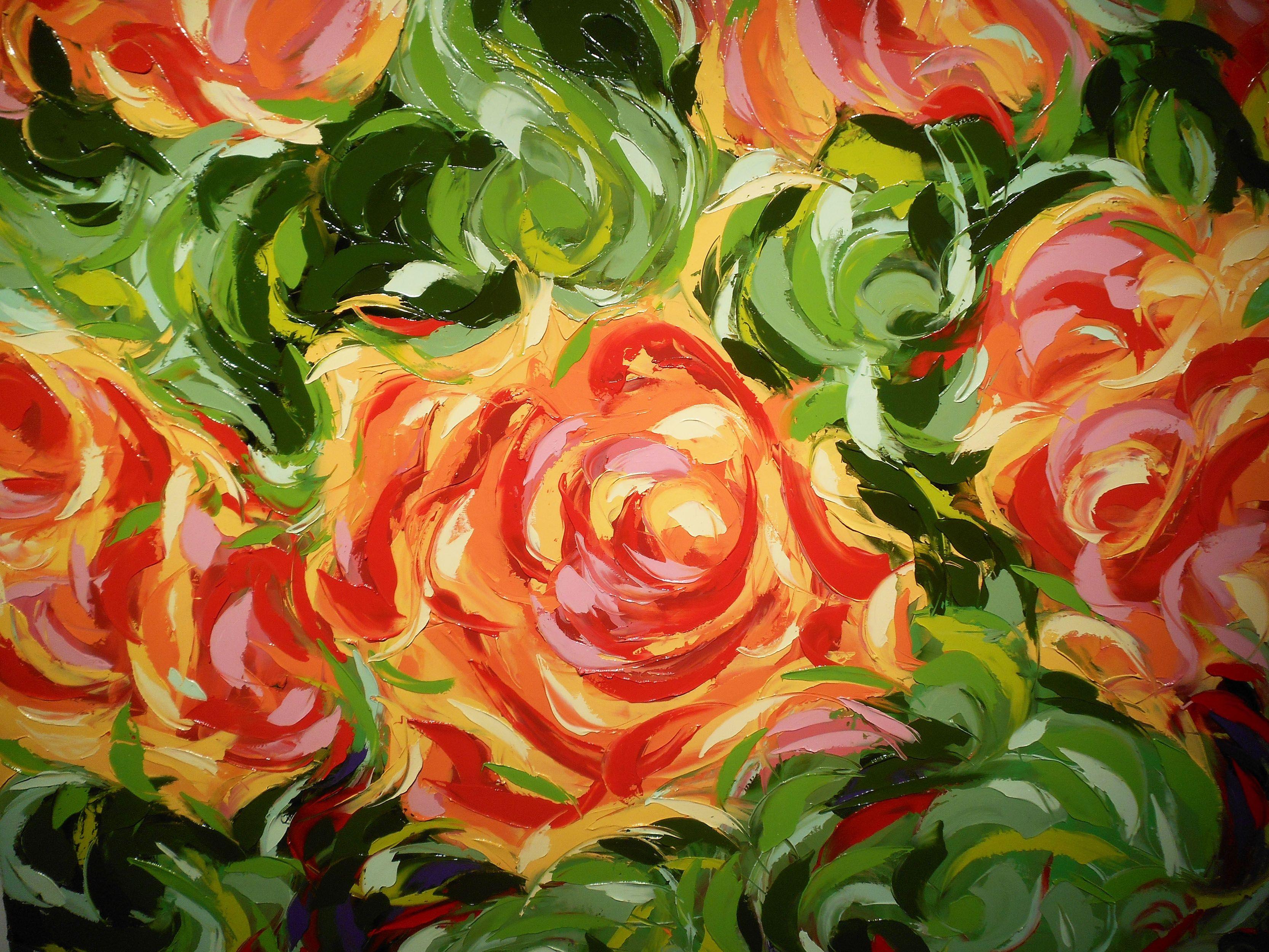 PETAL DANCE, Painting, Oil on Canvas For Sale 1