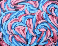 PINK & BLUE, Painting, Oil on Canvas