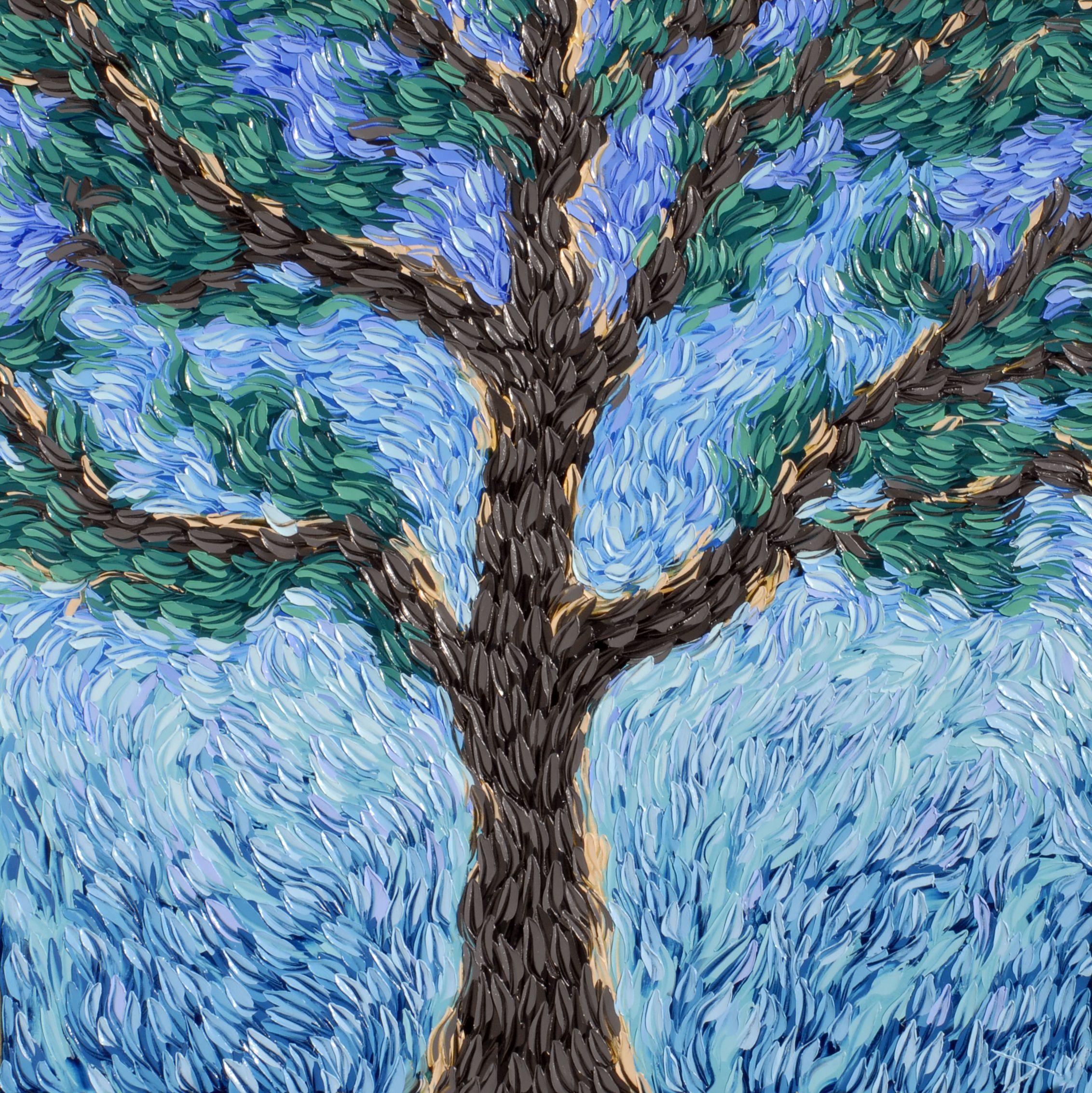 PONDEROSA SKY, Pittura, Olio su tela - Painting di Bill Stone