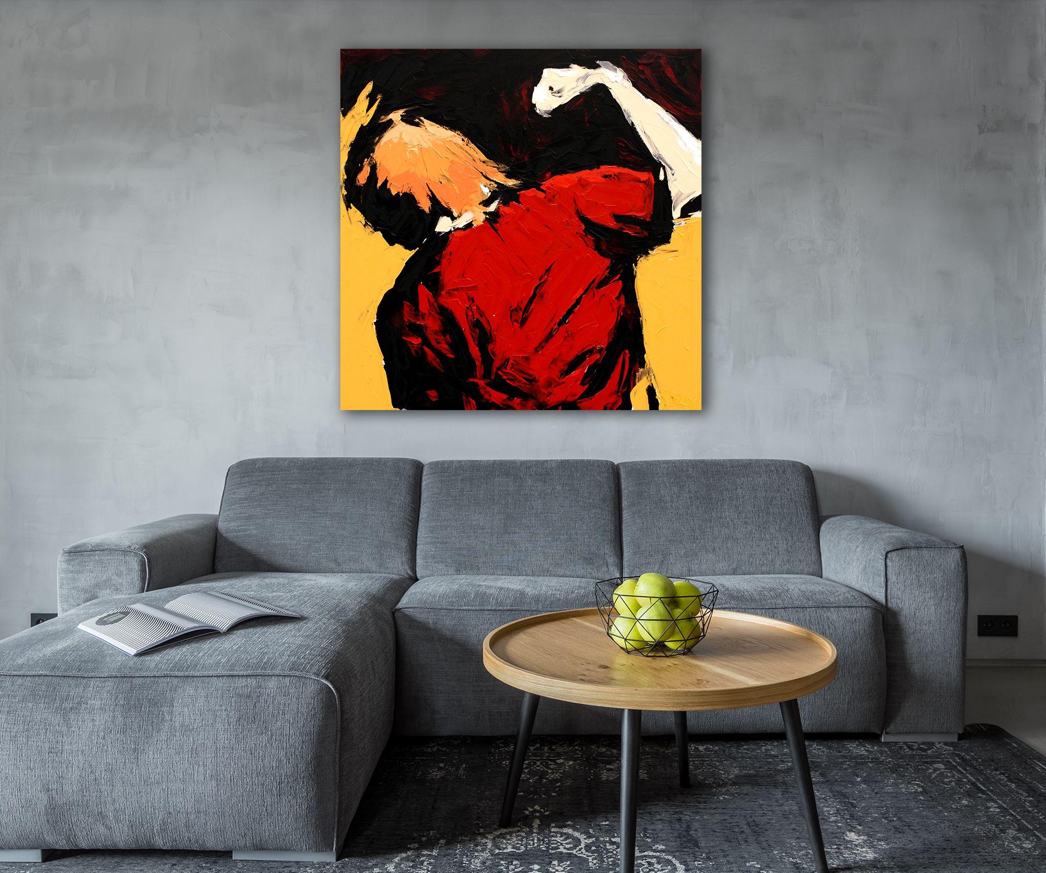 Eine Serie von kühnen Gemälden, die Männer und Wut thematisieren :: Malerei :: Expressionismus :: Dieses Werk wird mit einem offiziellen, vom Künstler unterzeichneten Echtheitszertifikat geliefert :: Bereit zum Aufhängen: Ja :: Signiert: Ja ::