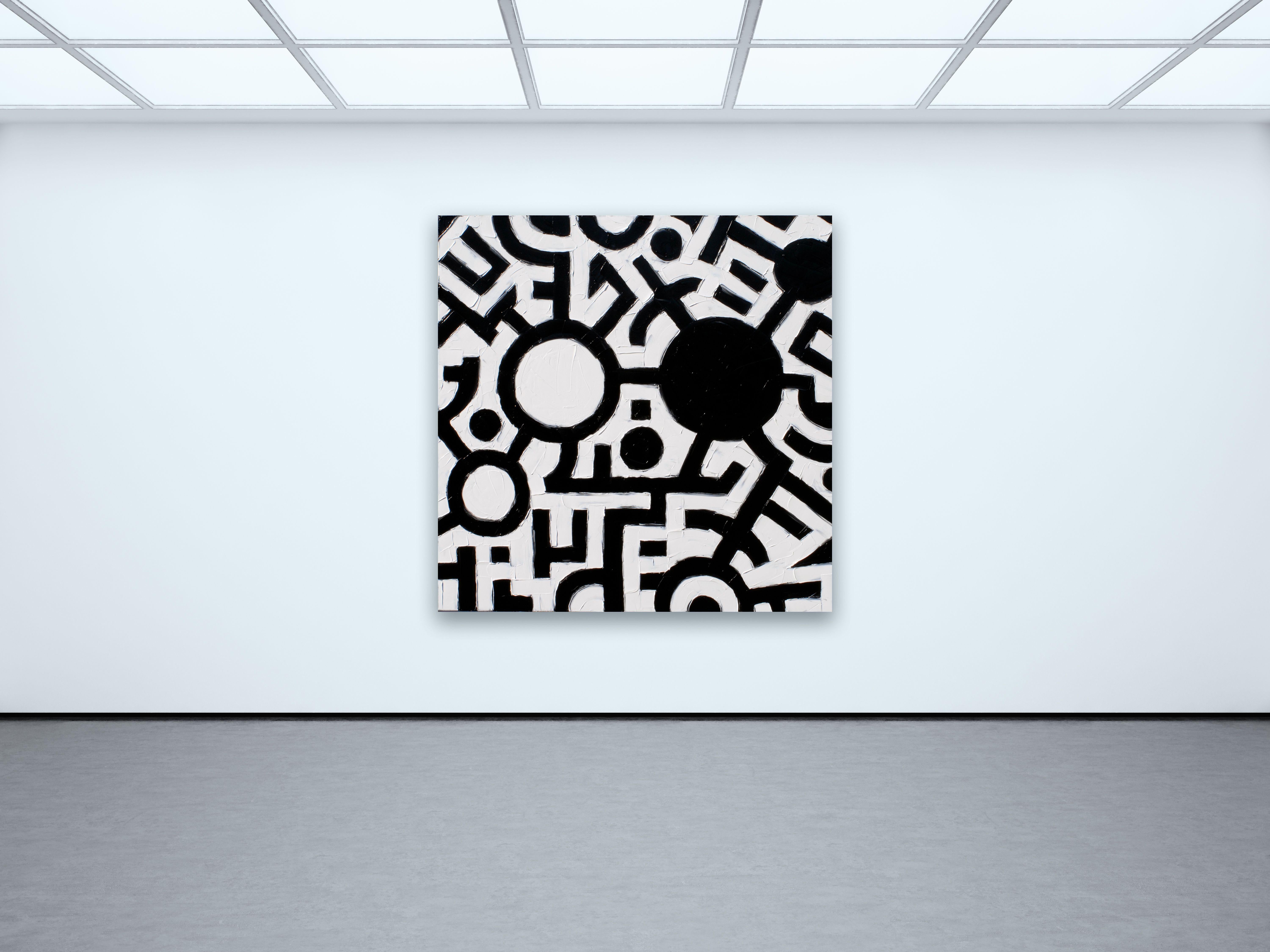 Parole di tendenza in tempi strani.   :: Pittura :: Astratta :: Questo pezzo viene fornito con un certificato ufficiale di autenticità firmato dall'artista :: Pronto da appendere: Yes :: Firmato: Yes :: Posizione della firma: in basso a destra ::