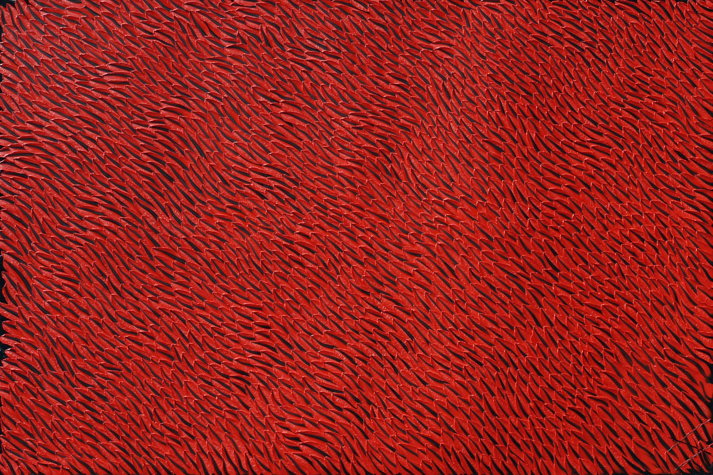 Abstract Painting Bill Stone - DRAGON ROUGE, peinture, huile sur toile