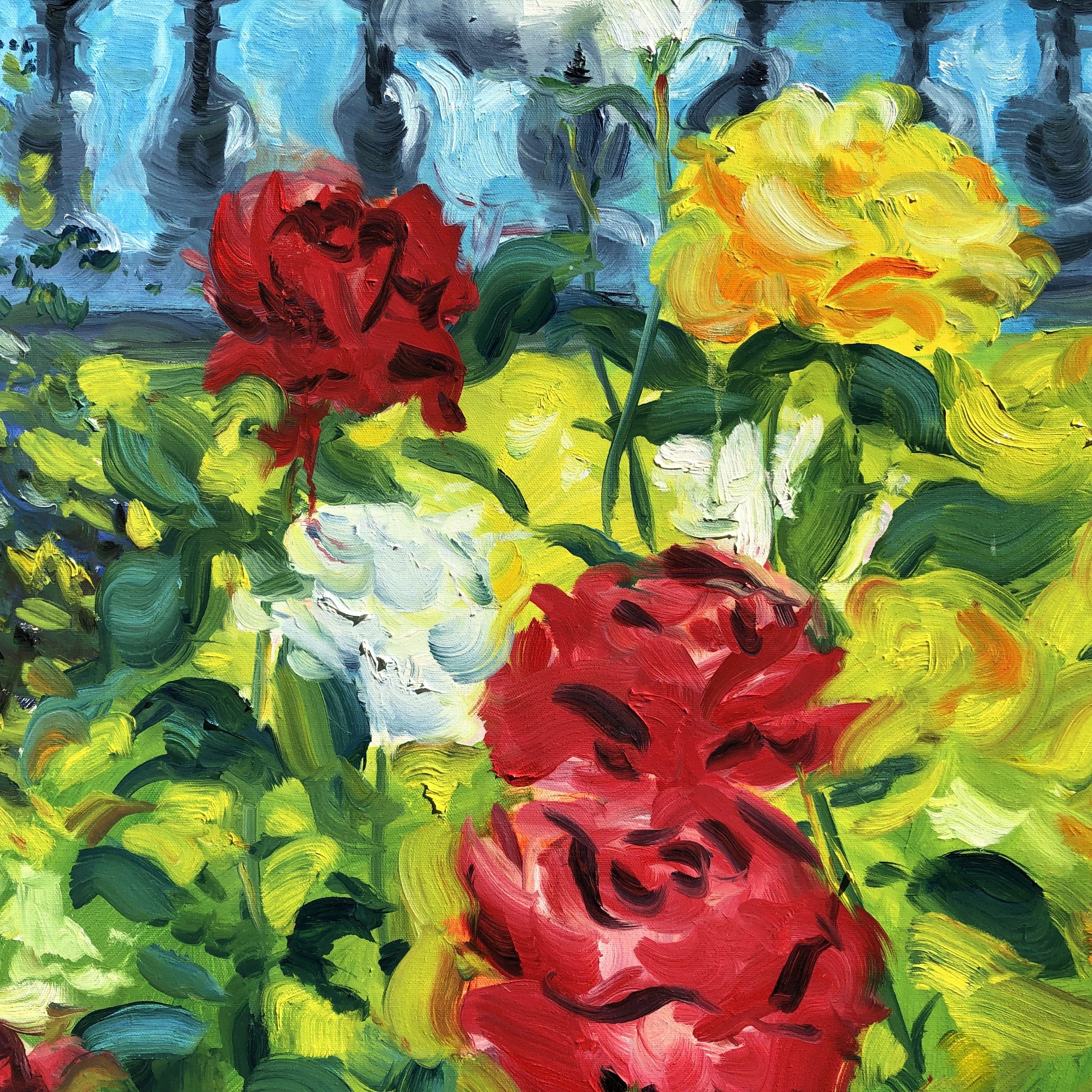 ROSES PRAHA, Pittura, Olio su tela in vendita 2