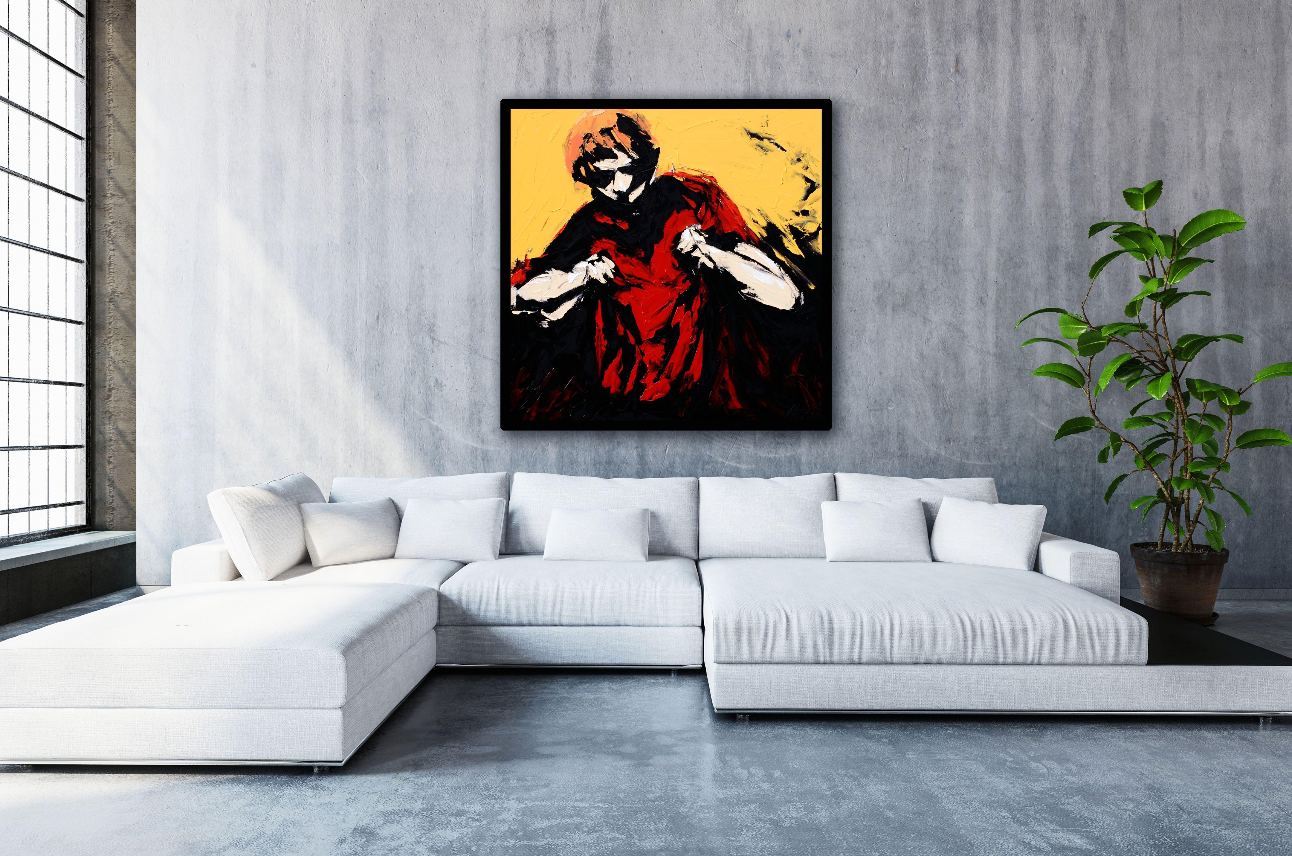   Una serie di dipinti audaci che studiano gli uomini e la rabbia. :: Pittura :: Espressionismo astratto :: Questo pezzo viene fornito con un certificato ufficiale di autenticità firmato dall'artista :: Pronto da appendere: Yes :: Firmato: Yes ::