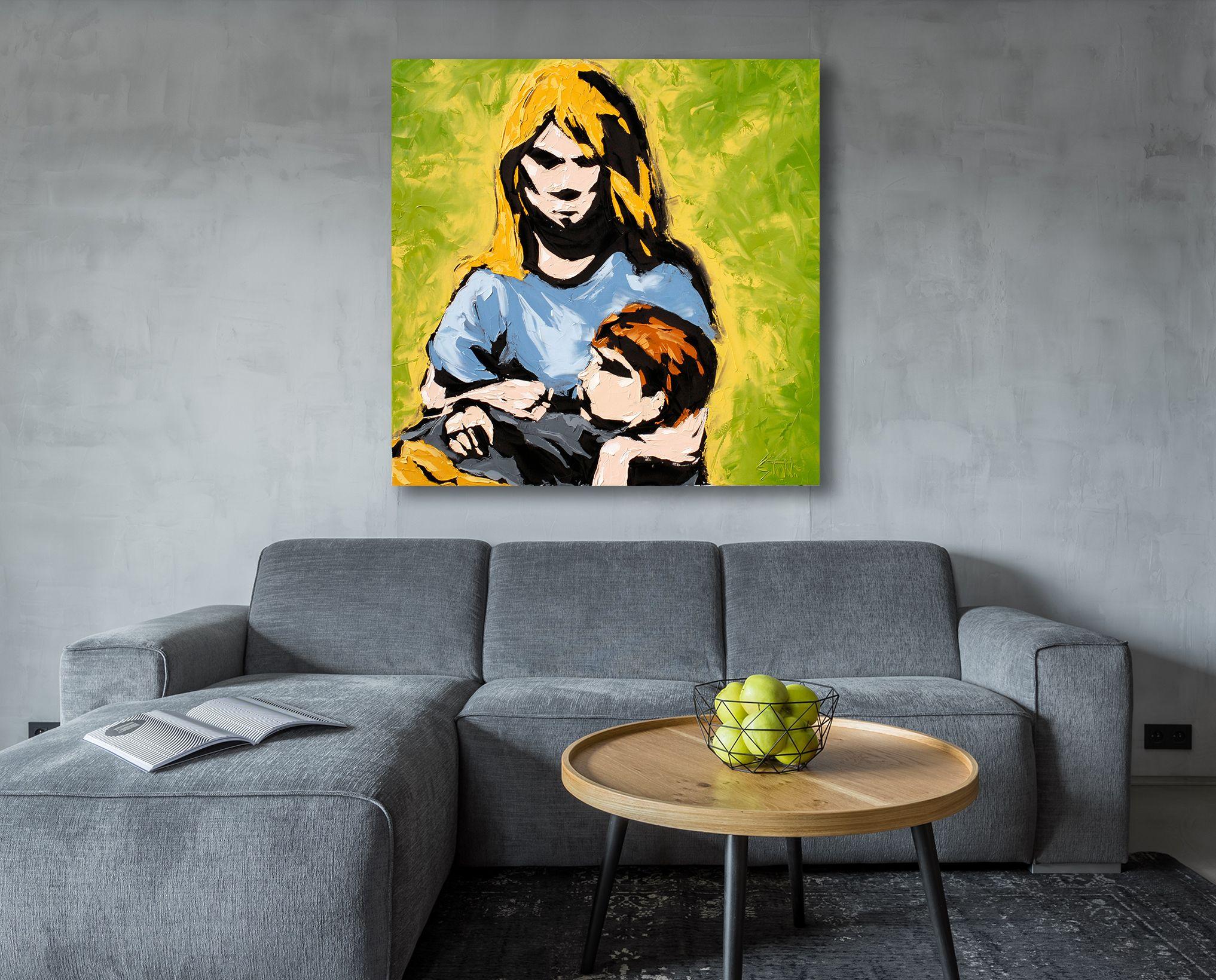 Fratello e sorella, insieme come amici, pronti ad affrontare qualsiasi cosa la vita ci mandi. - Robert Brault :: Pittura :: Espressionismo :: Questo pezzo viene fornito con un certificato ufficiale di autenticità firmato dall'artista :: Pronto da