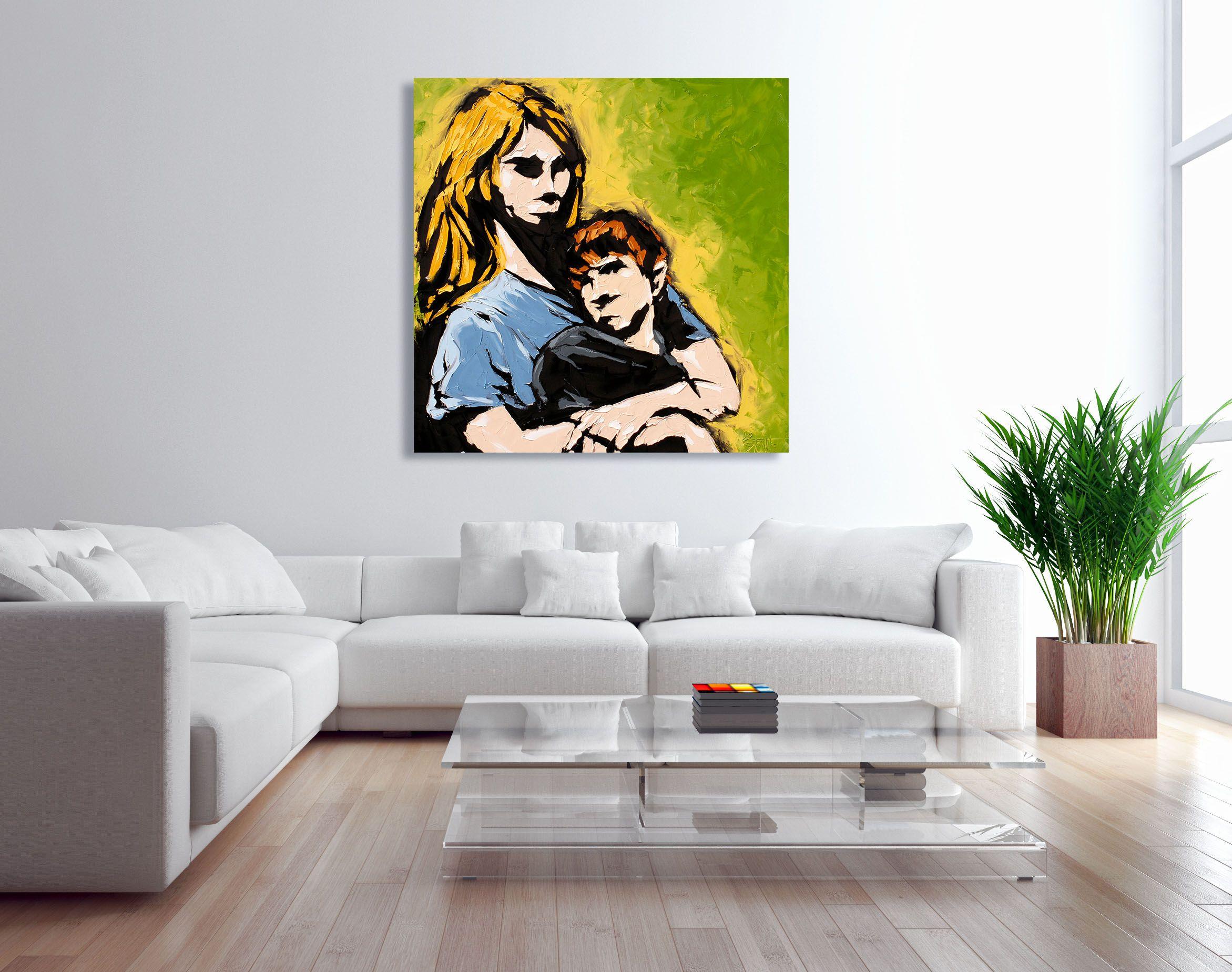 Fratello e sorella, insieme come amici, pronti ad affrontare qualsiasi cosa la vita ci mandi.  - Robert Brault :: Pittura :: Espressionismo astratto :: Questo pezzo viene fornito con un certificato ufficiale di autenticità firmato dall'artista ::