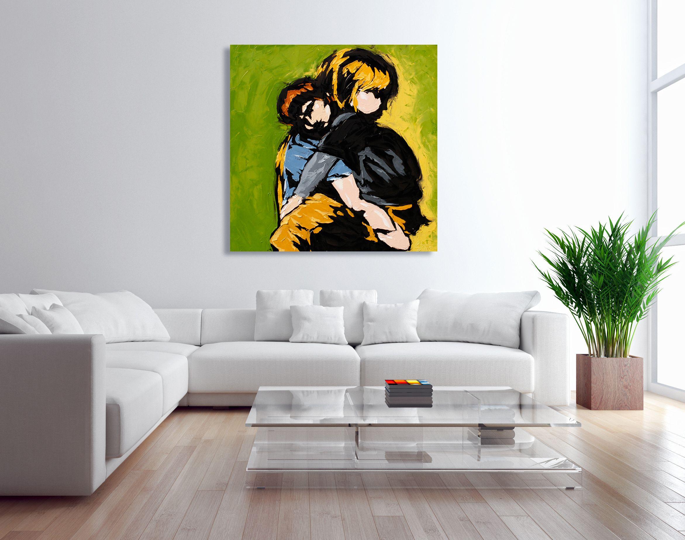 Fratello e sorella, insieme come amici, pronti ad affrontare qualsiasi cosa la vita ci mandi. - Robert Brault :: Pittura :: Espressionismo astratto :: Questo pezzo viene fornito con un certificato ufficiale di autenticità firmato dall'artista ::
