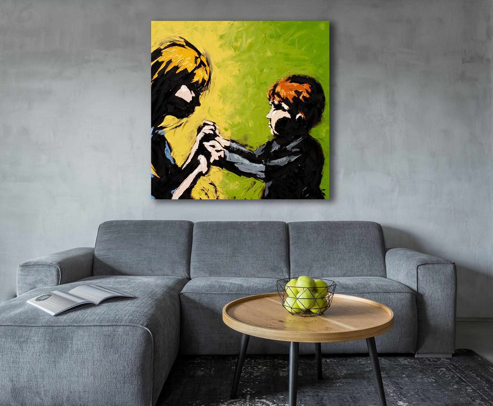 Brother and sister, together as friends, ready to face whatever life sends. - Robert Brault :: Painting :: Abstract Expressionism :: This piece comes with an official certificate of authenticity signed by the artist :: Ready to Hang: Yes :: Signed: