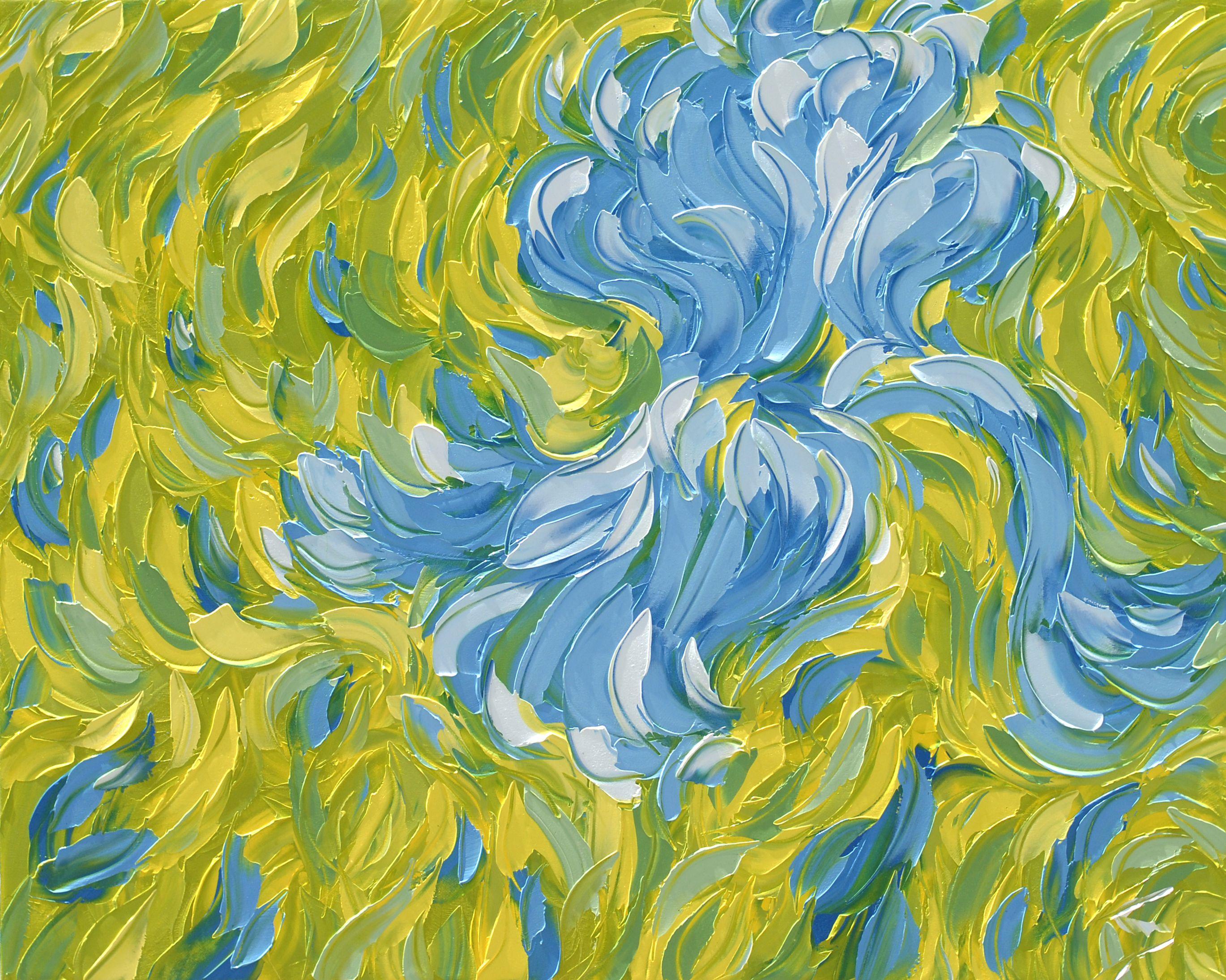 Abstract Painting Bill Stone - Peinture, huile sur toile « SLIPPING AWAY »