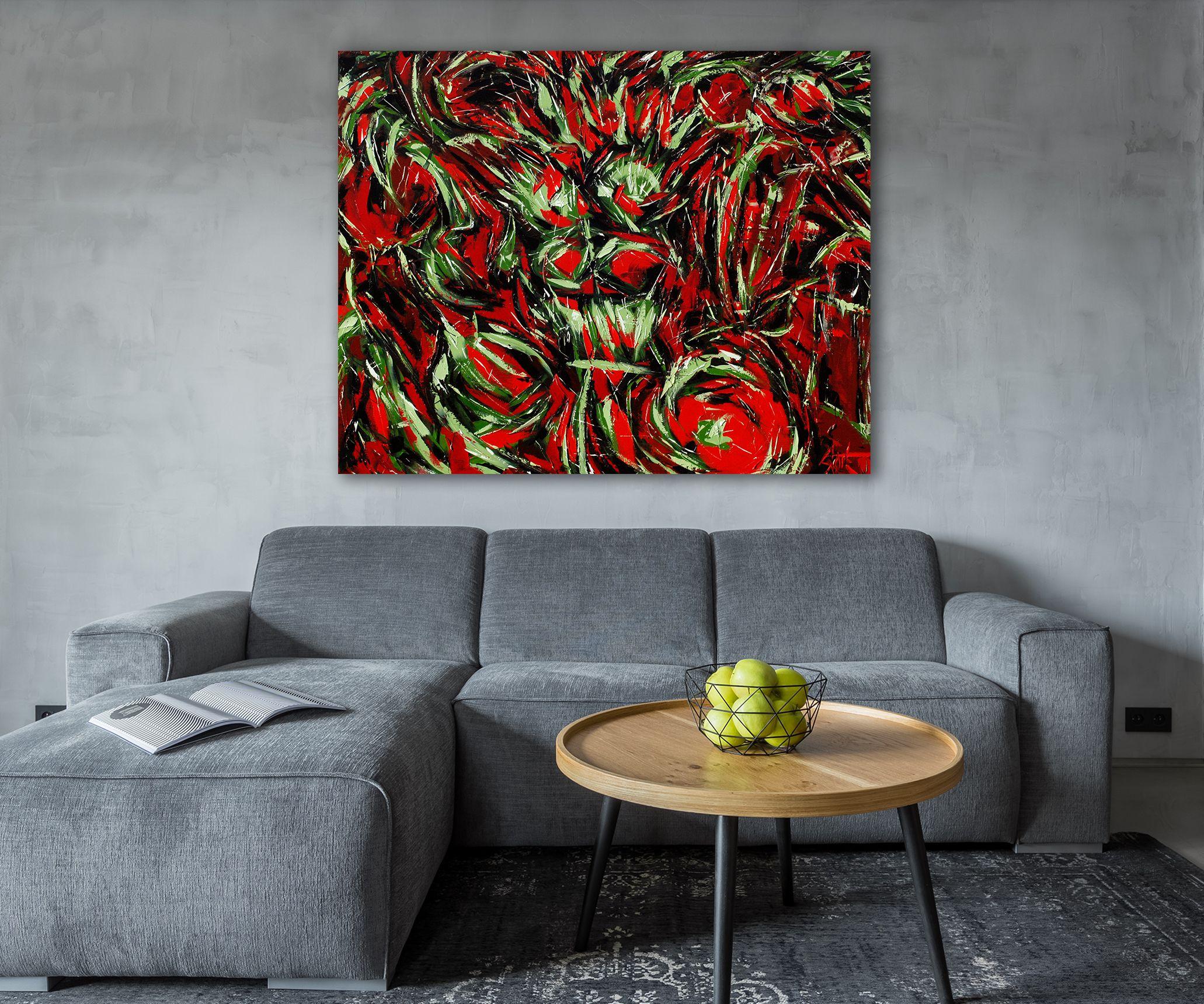 Oli su tela spessi e vibranti, influenzati dal colore, dal movimento e dalla consistenza che si trovano nel mondo naturale che ci circonda :: Pittura :: Espressionismo astratto :: Questo pezzo viene fornito con un certificato ufficiale di