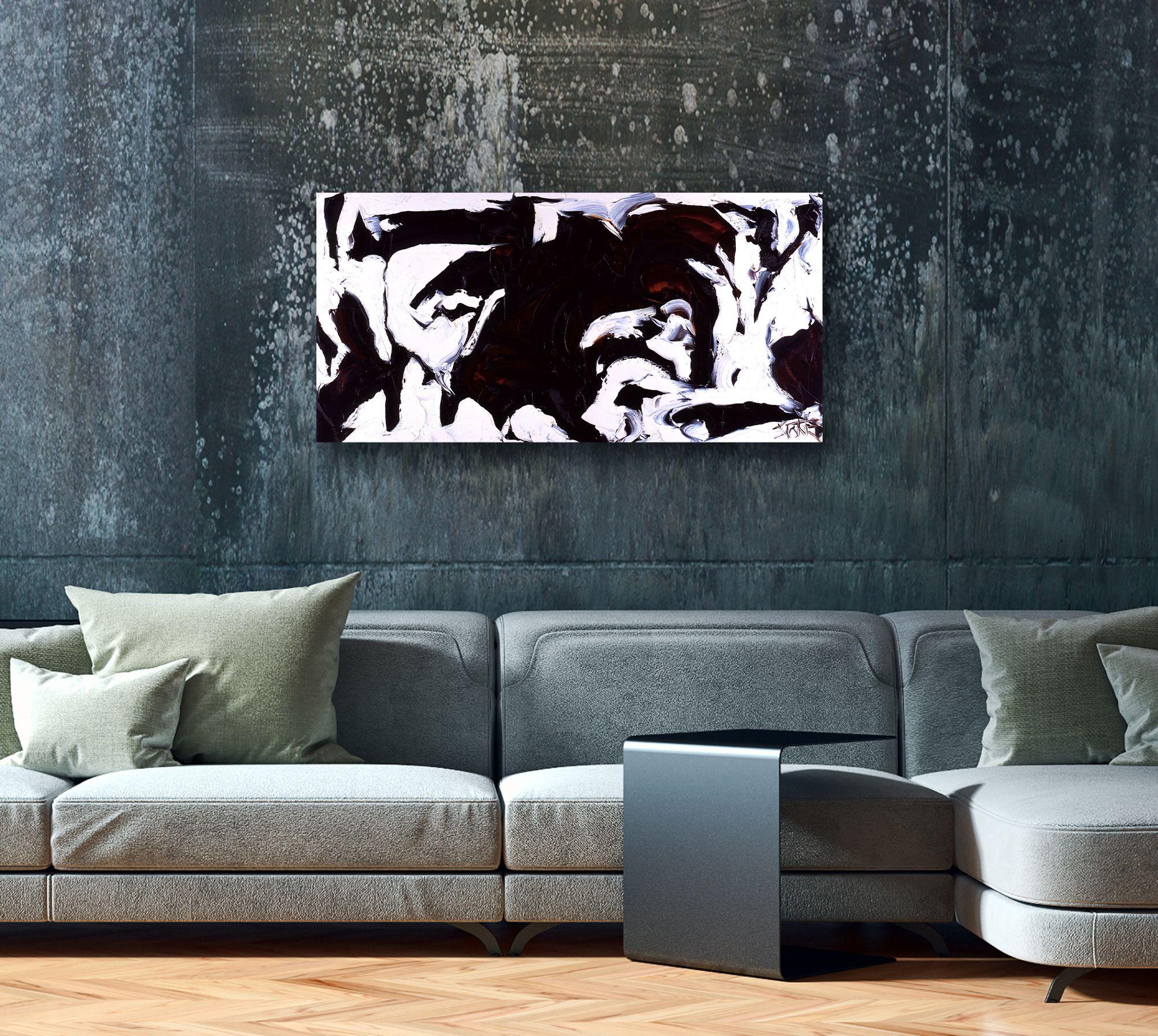 ANGELO DI NEVE, Pittura, Olio su tela - Abstract Painting Nero di Bill Stone