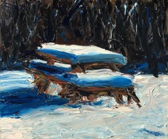 SNOW PICNIC, Painting, Oil on Canvas