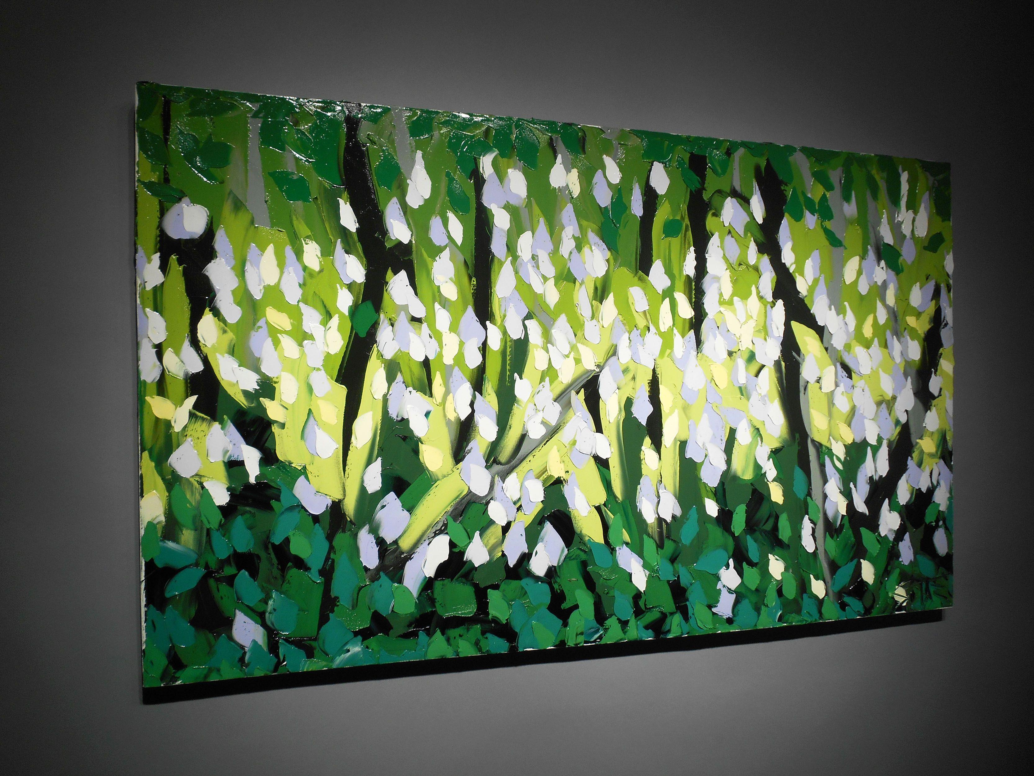 SPRING FOREST 2, Painting, Oil on Canvas For Sale 3