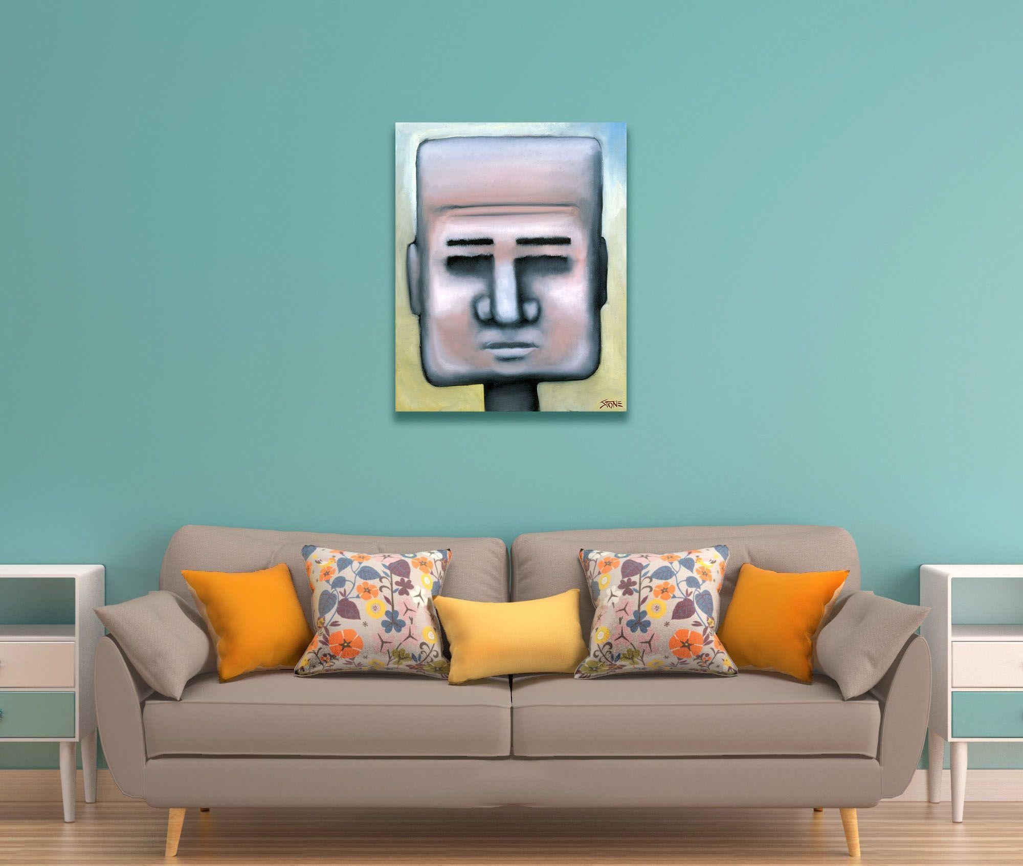 SQUAREHEAD, Pittura, Olio su tela in vendita 2