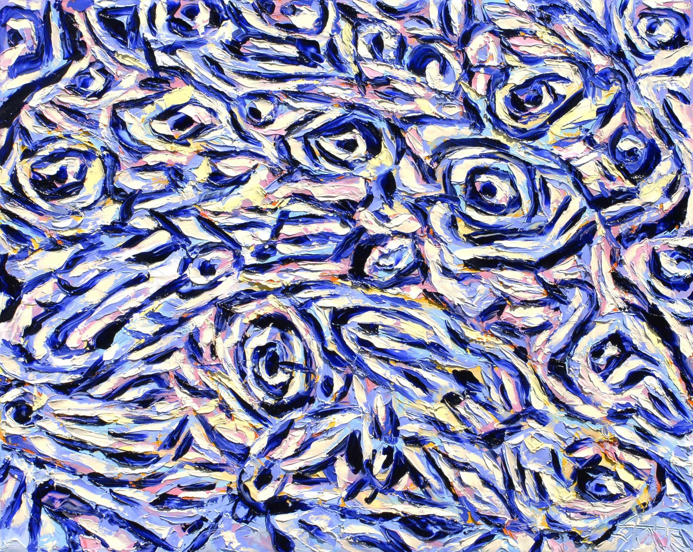 Abstract Painting di Bill Stone - SQUASHED, Pittura, Olio su tela