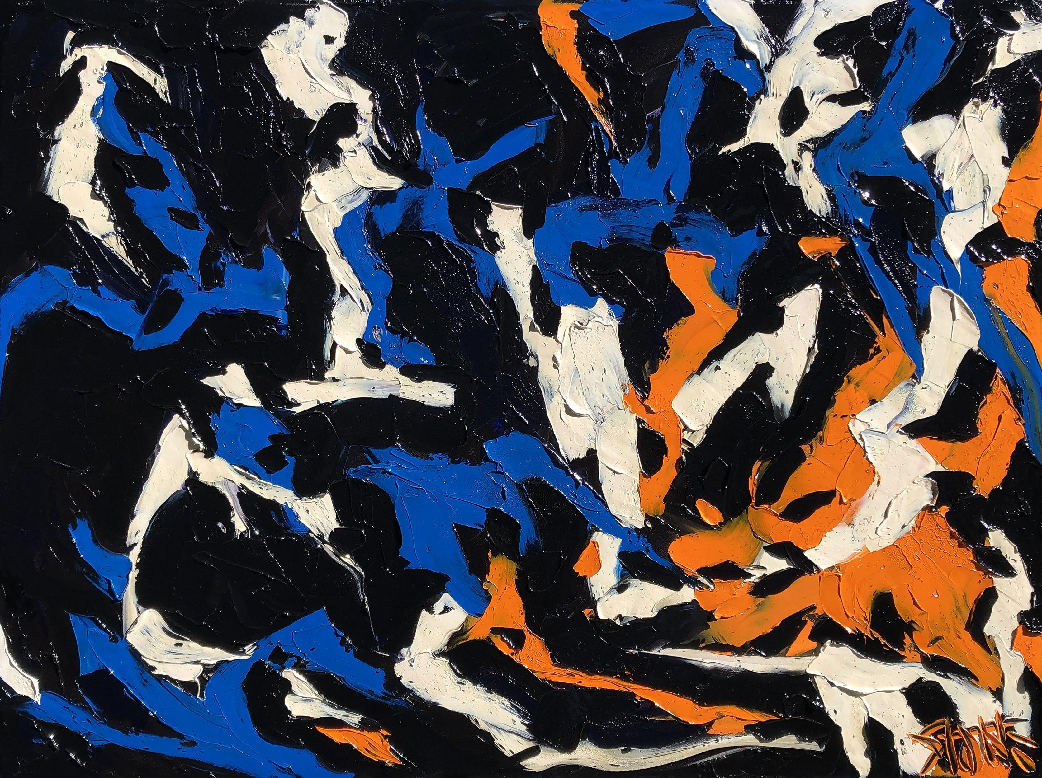 LUCHA, Pintura, Óleo sobre lienzo - Painting de Bill Stone