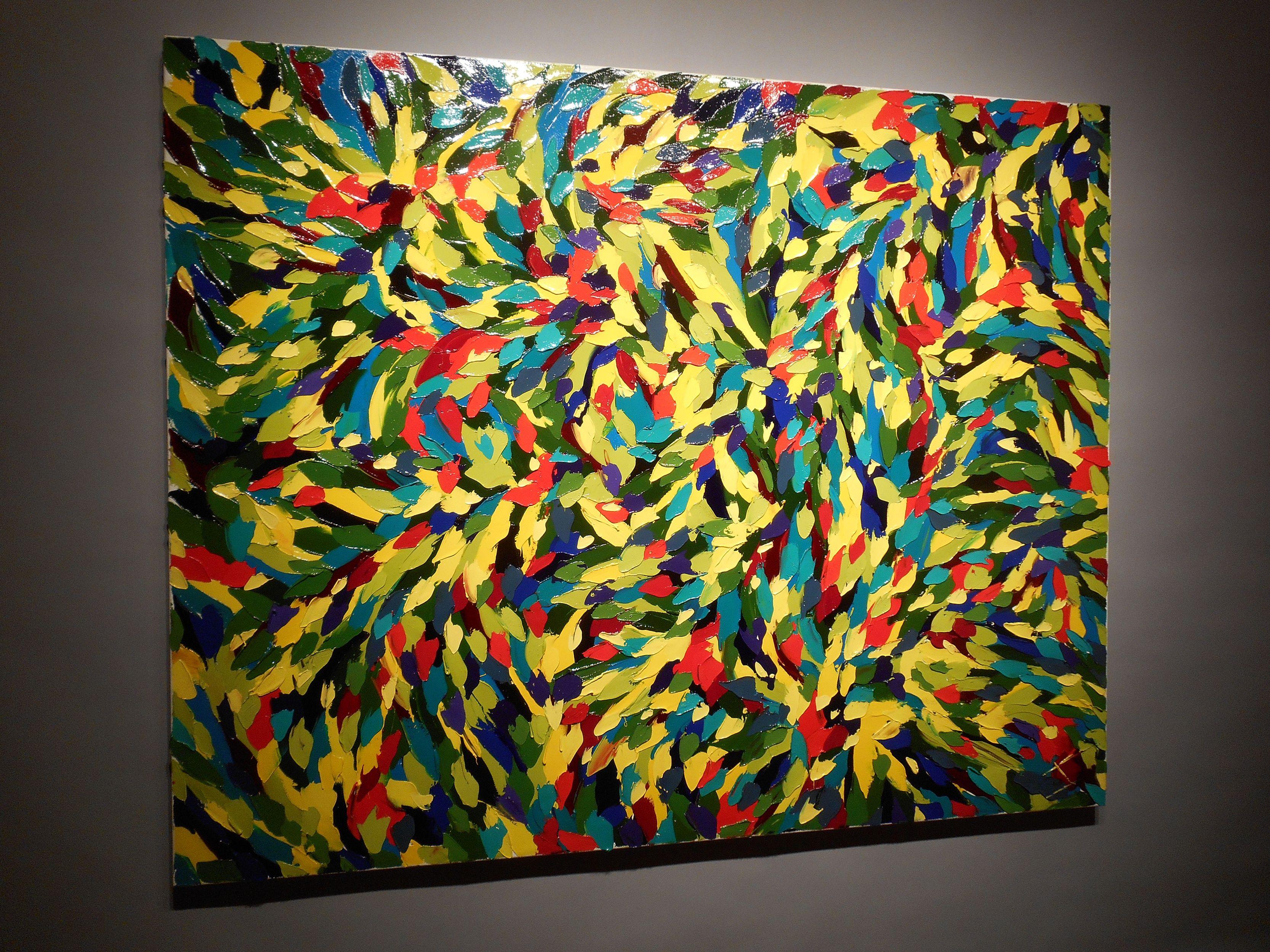 Un'estate di colori.  Oli su tela spessi e vibranti, influenzati dal colore, dal movimento e dalla consistenza del mondo naturale che ci circonda :: Pittura :: Astratta :: Questo pezzo viene fornito con un certificato ufficiale di autenticità