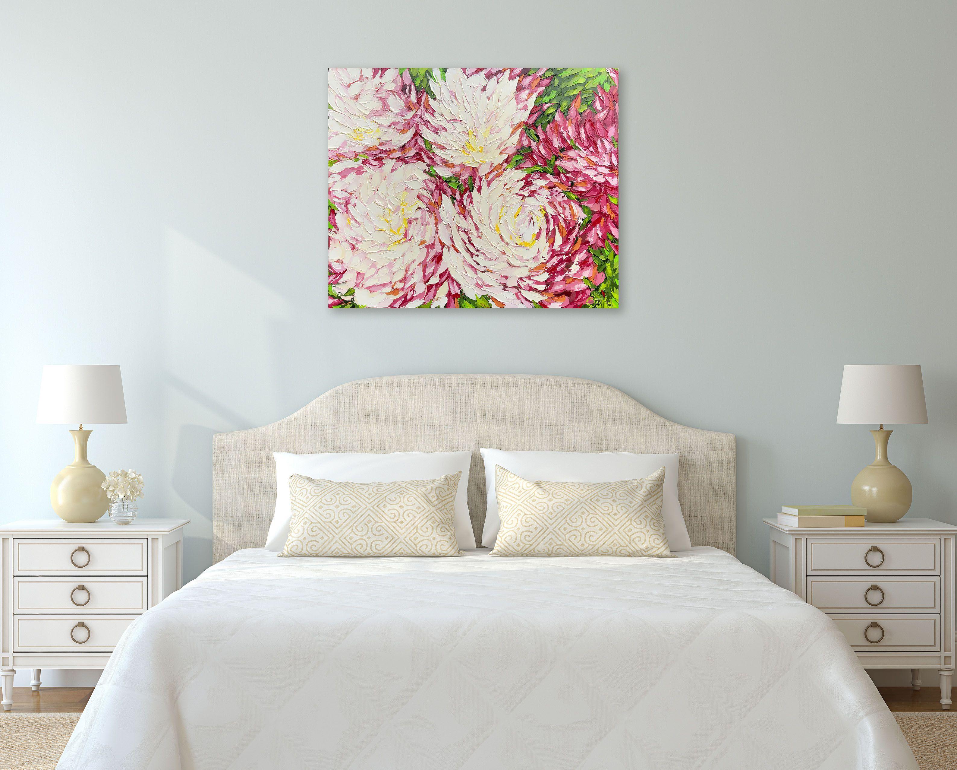 TINA'S PEONIES, peinture, huile sur toile - Impressionnisme Painting par Bill Stone
