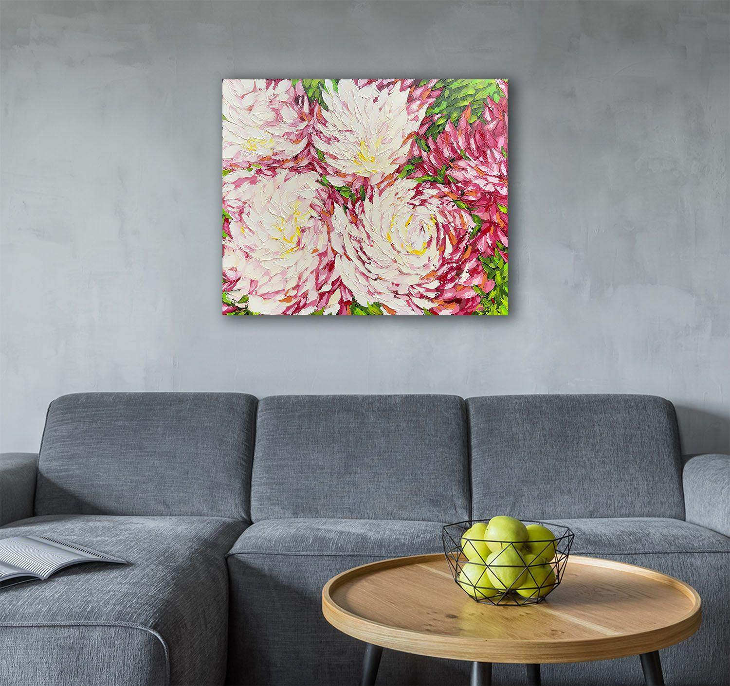 TINA'S PEONIES, Painting, Oil on Canvas For Sale 3