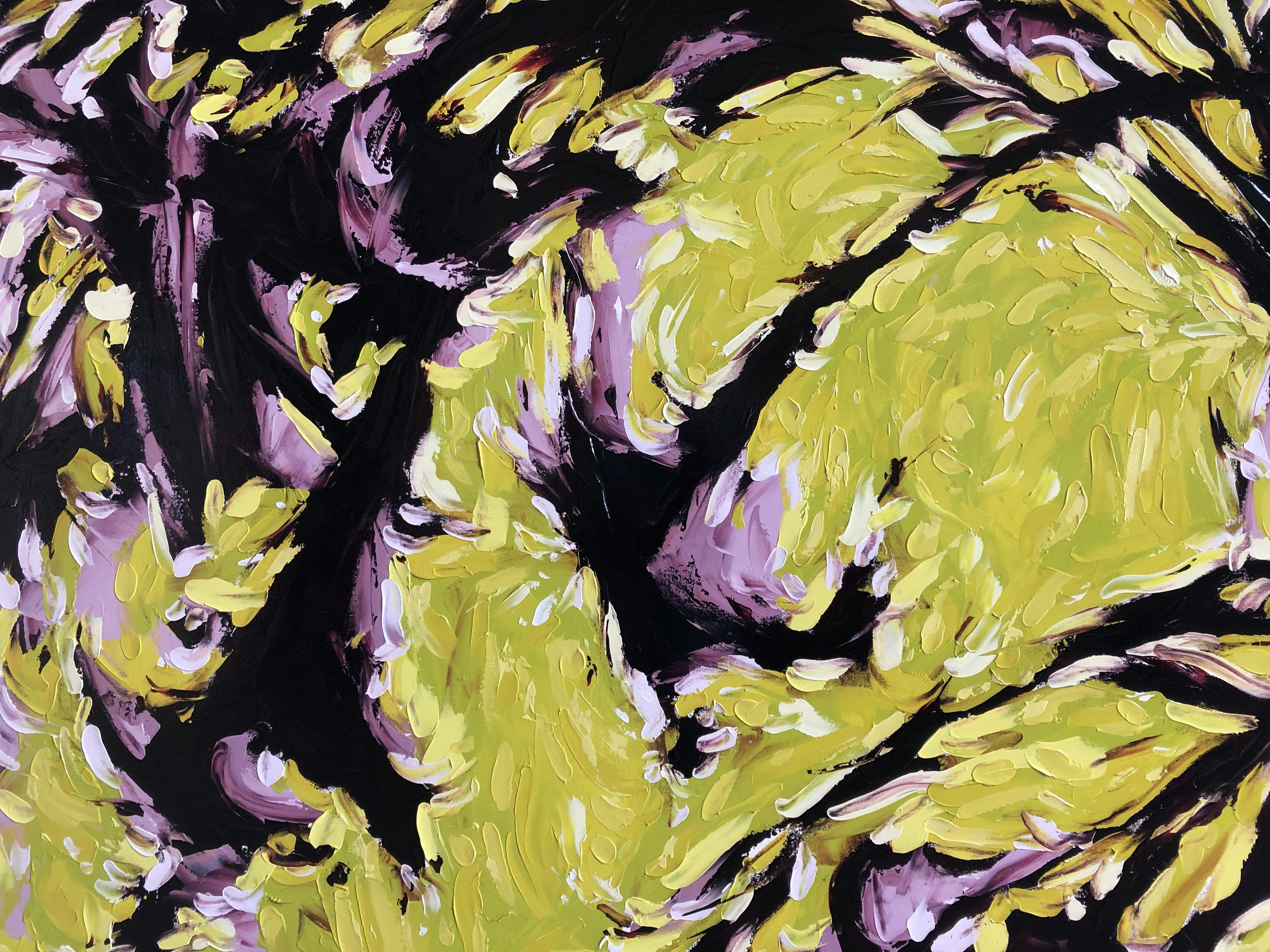 Oli su tela spessi e vibranti, influenzati dal colore, dal movimento e dalla consistenza che si trovano nel mondo naturale che ci circonda :: Pittura :: Espressionismo astratto :: Questo pezzo viene fornito con un certificato ufficiale di