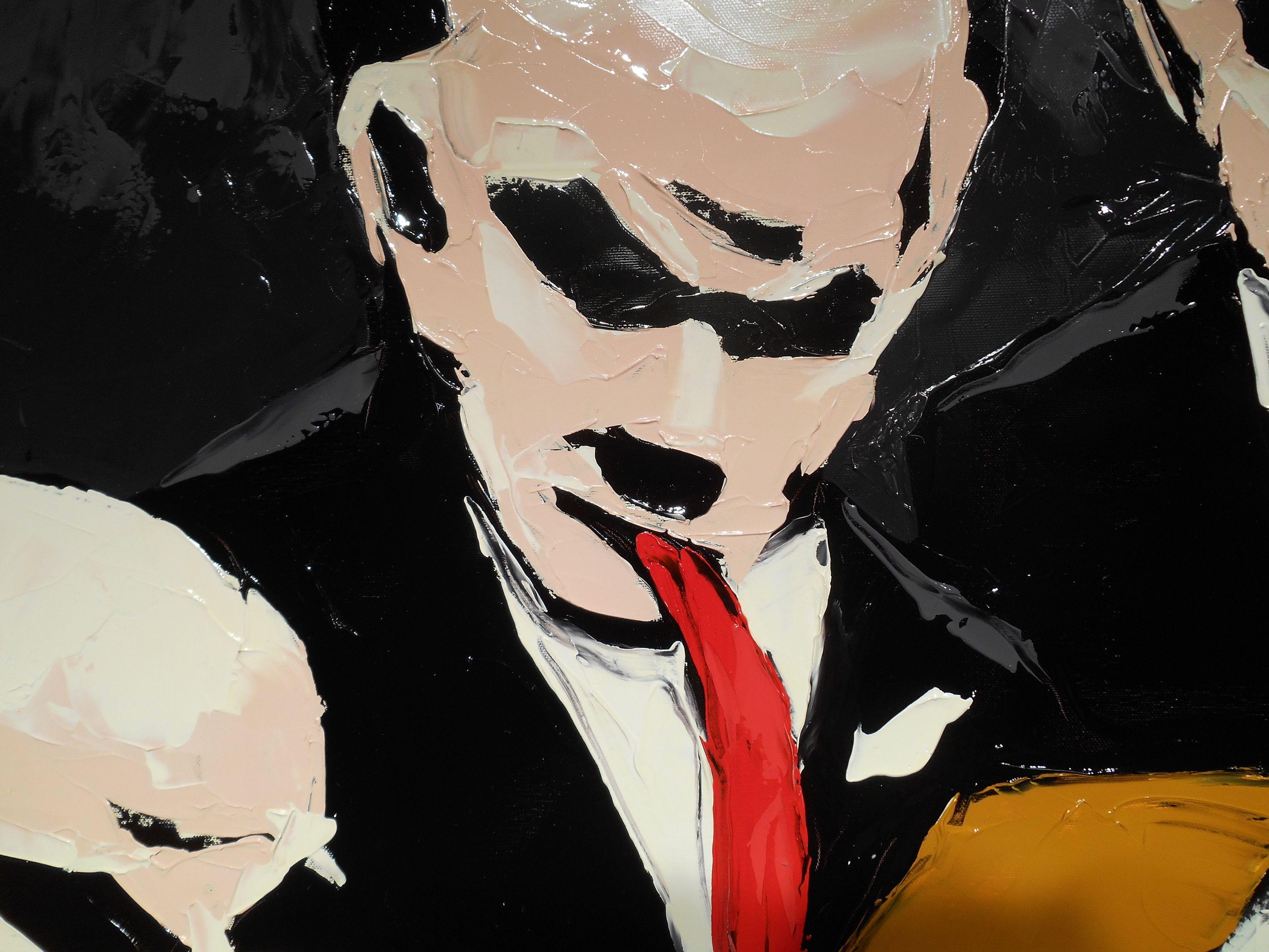 TONGUE-TIED, Pittura, Olio su tela in vendita 1