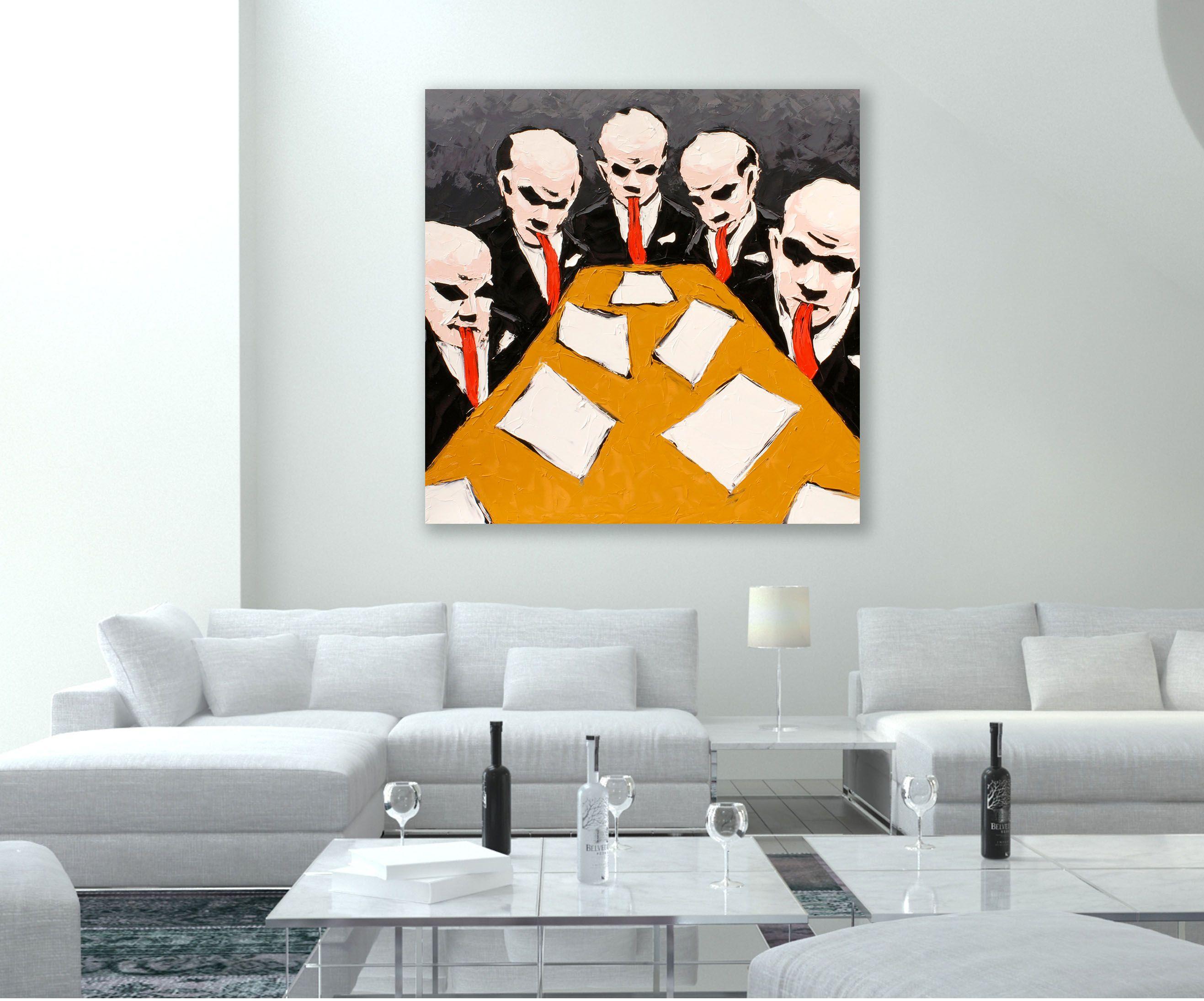 TONGUE-TIED, Pittura, Olio su tela in vendita 3