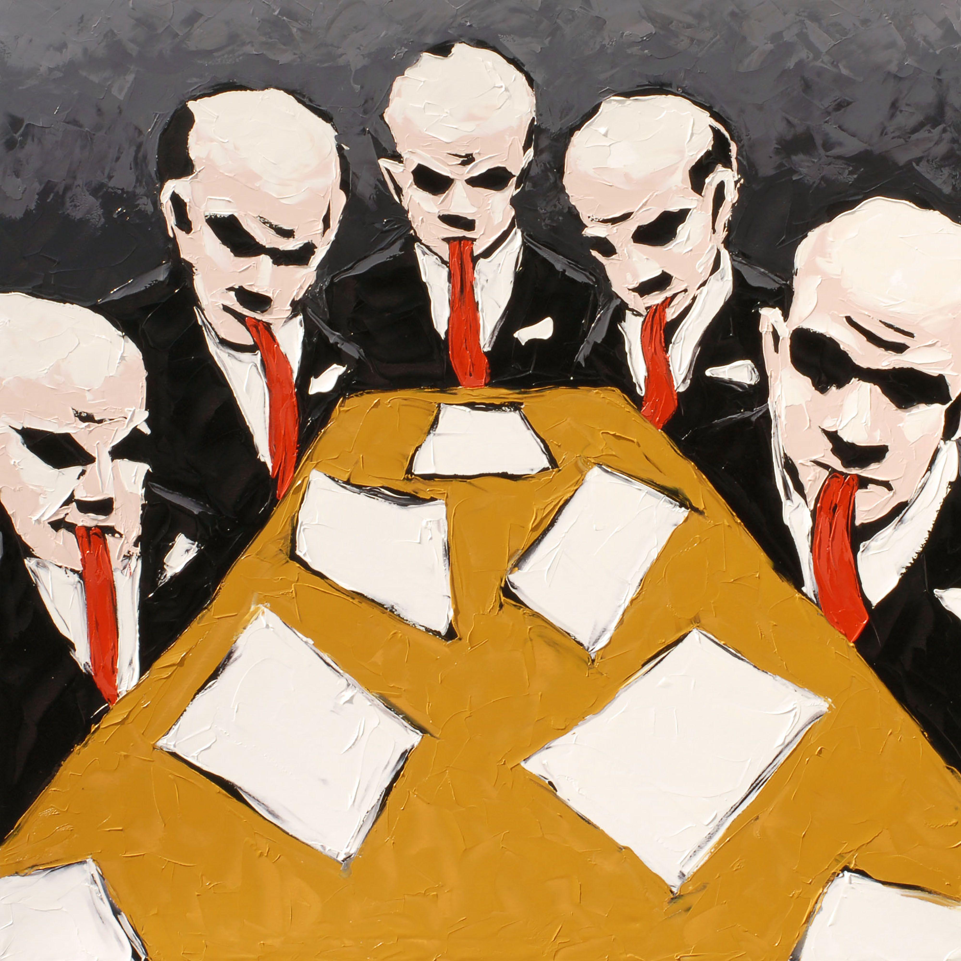 TONGUE-TIED, Pittura, Olio su tela - Painting di Bill Stone