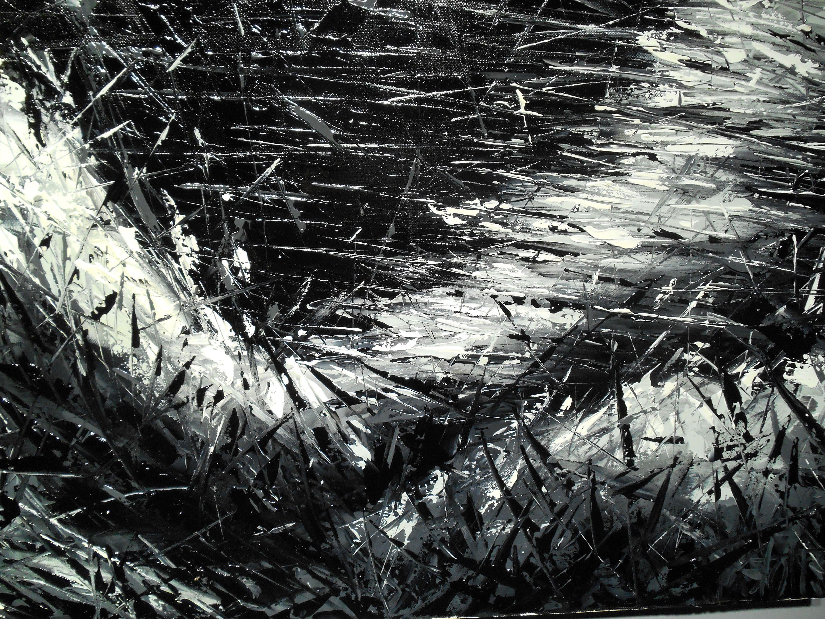 TORNADO 3, Painting, Oil on Canvas - Black Abstract Painting by Bill Stone