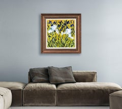 TWO WHITE IRIS, Painting, Oil on Canvas
