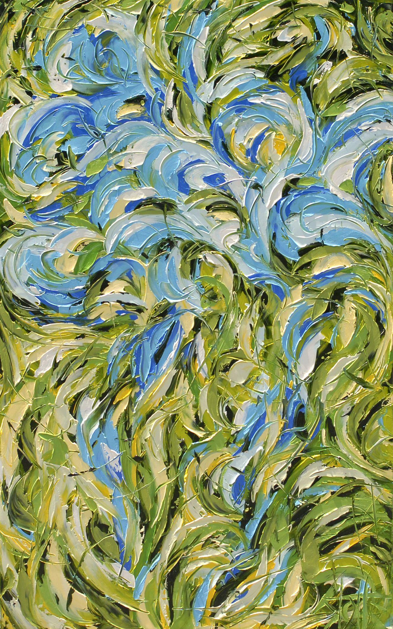 UNFURL, Pittura, Olio su tela - Painting di Bill Stone