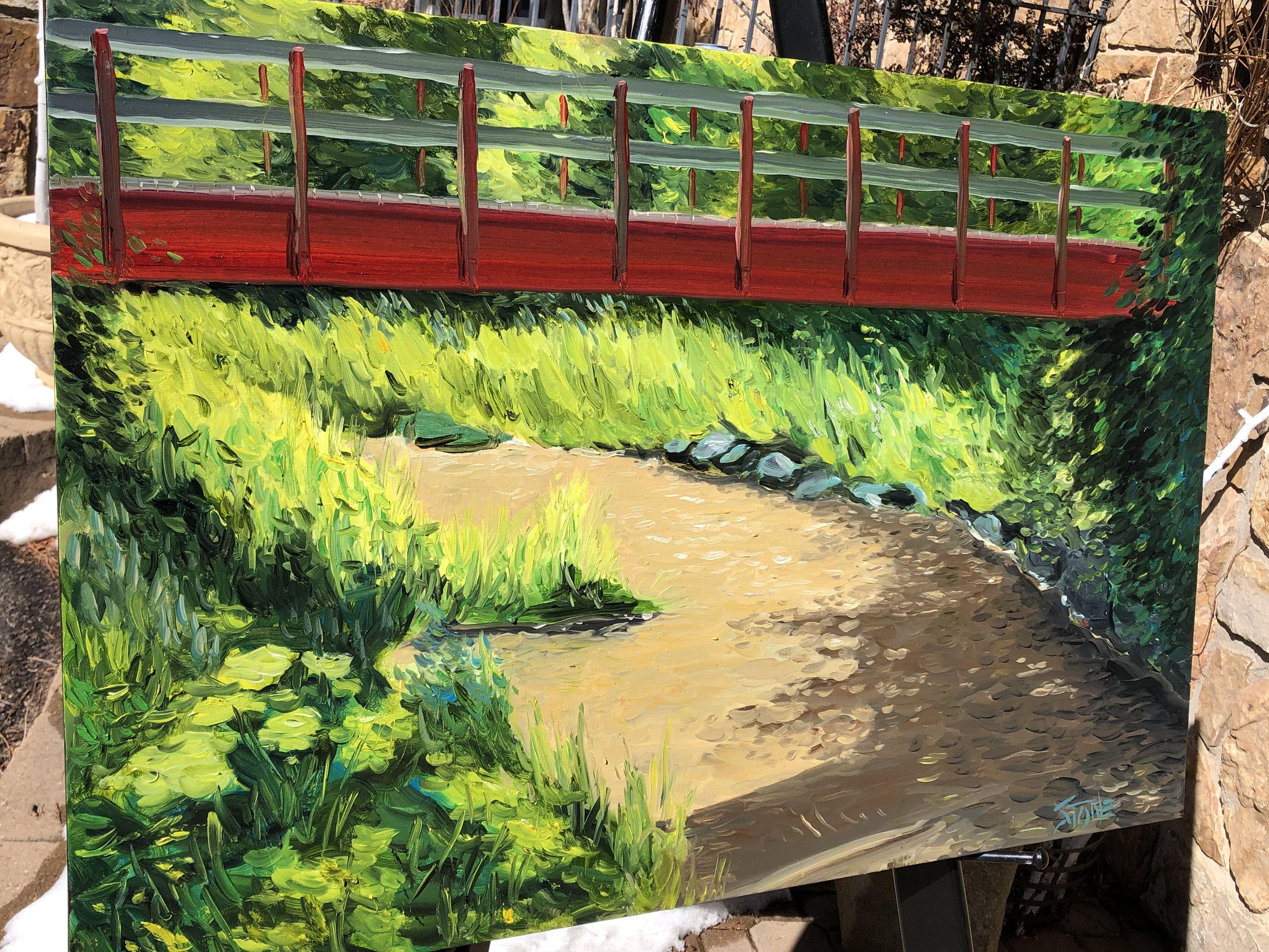 WHITE PINES BRIDGE, Painting, Oil on Canvas For Sale 2