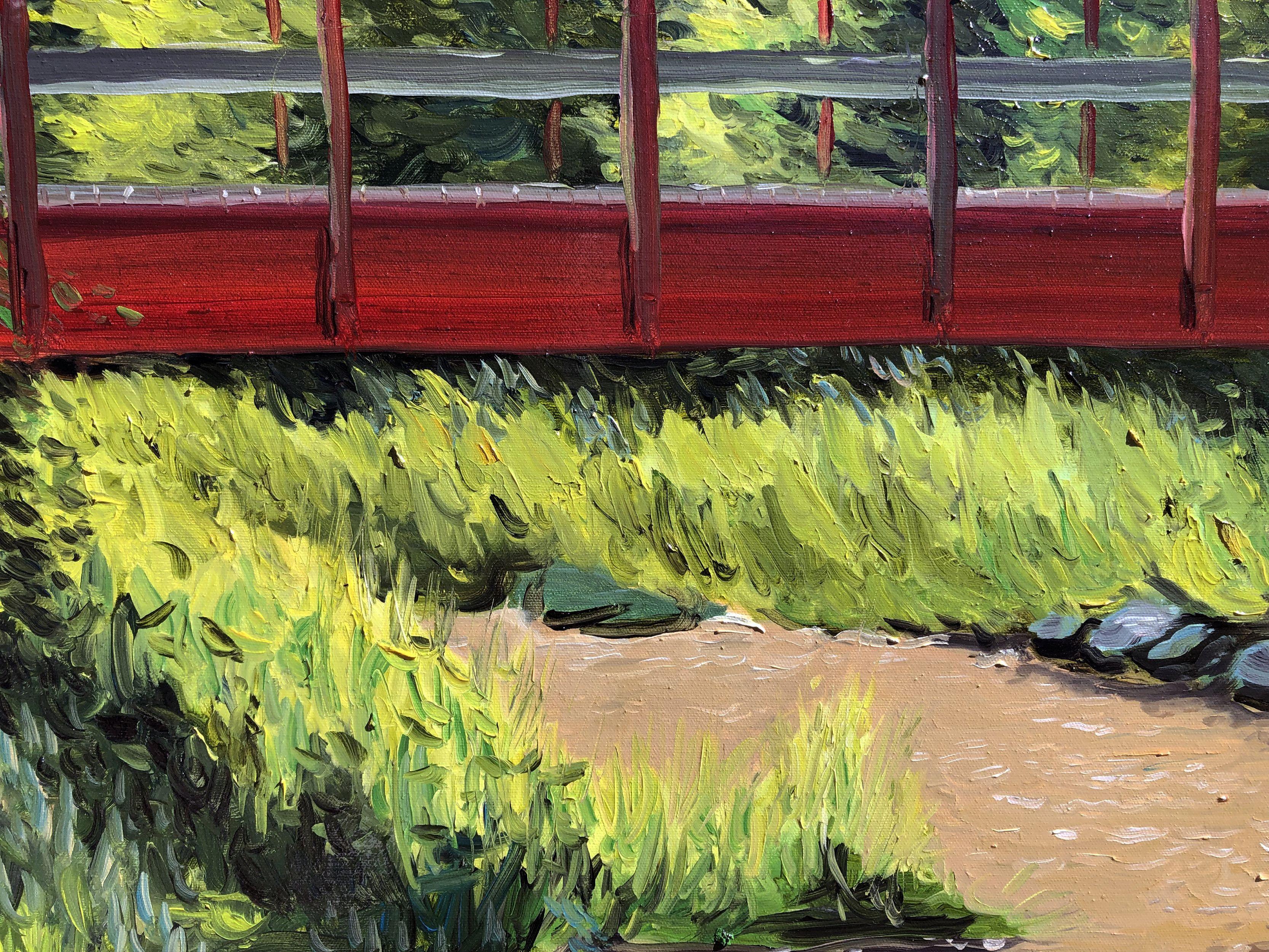 WHITE PINES BRIDGE, Painting, Oil on Canvas For Sale 4