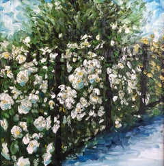 WHITE ROSES PAULINA, Painting, Oil on Canvas
